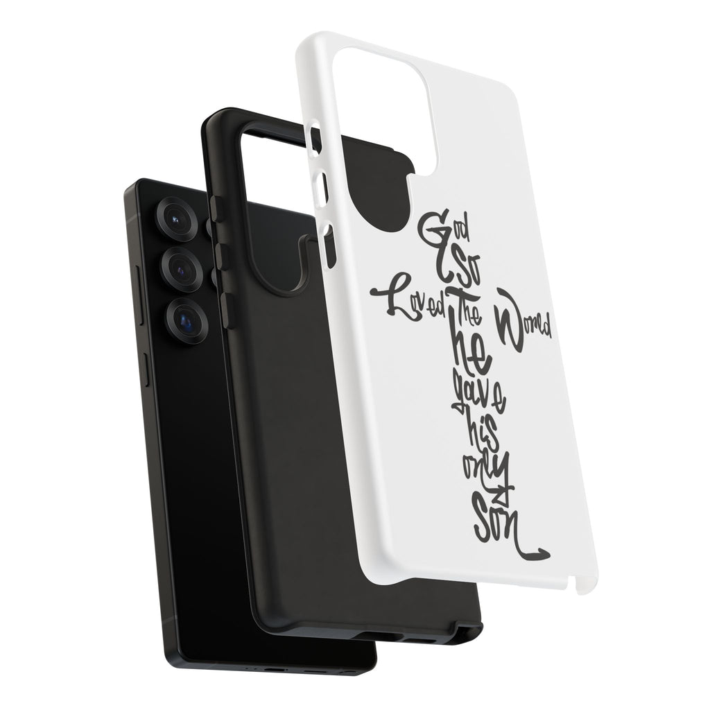 John 3:16 Bible Verse Christian Cross Phone Case — “God So Loved the World He Gave His Only Son”