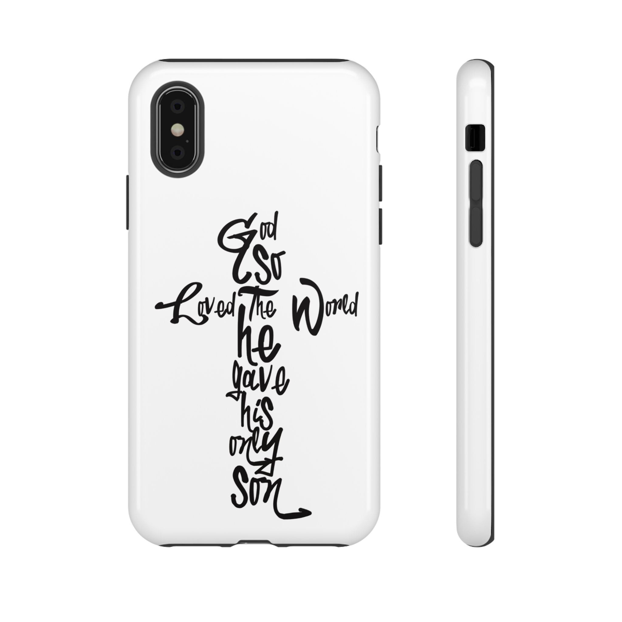 John 3:16 Bible Verse Christian Cross Phone Case — “God So Loved the World He Gave His Only Son”