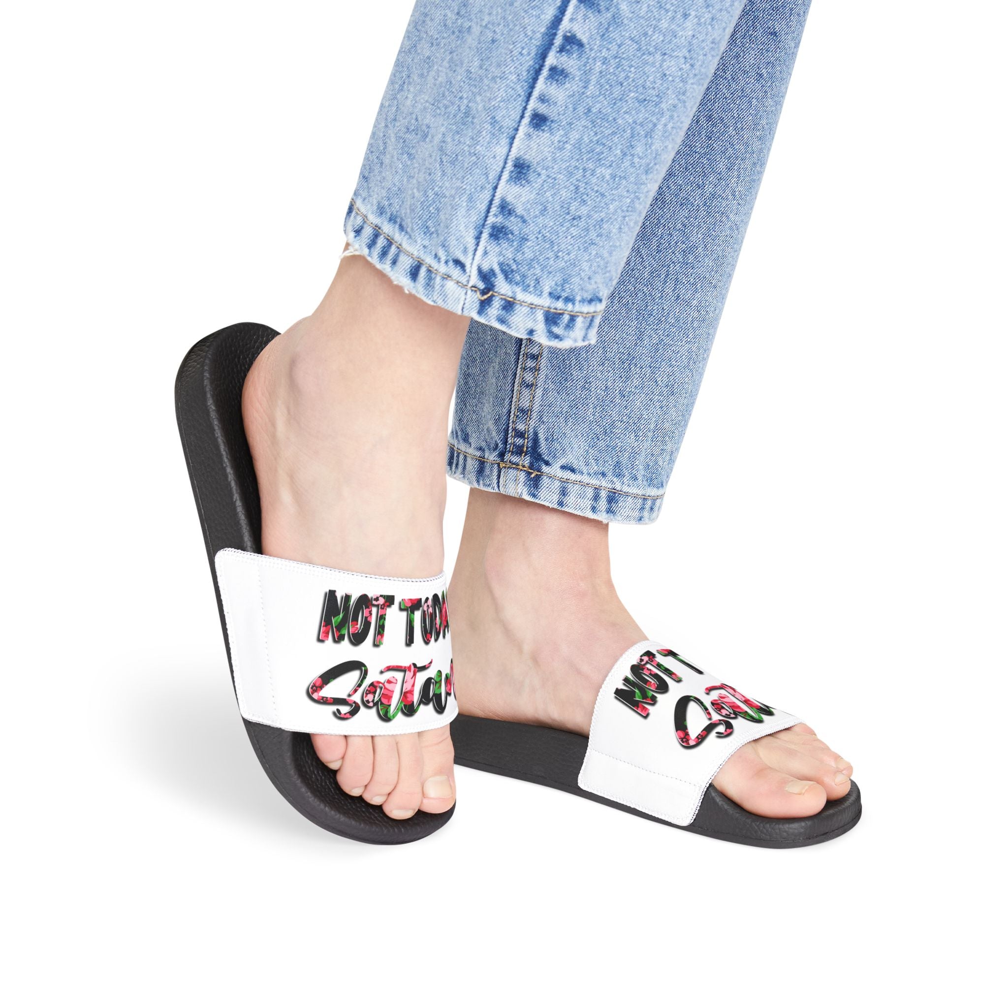 Not today Satan Christian Women's Removable-Strap Sandals