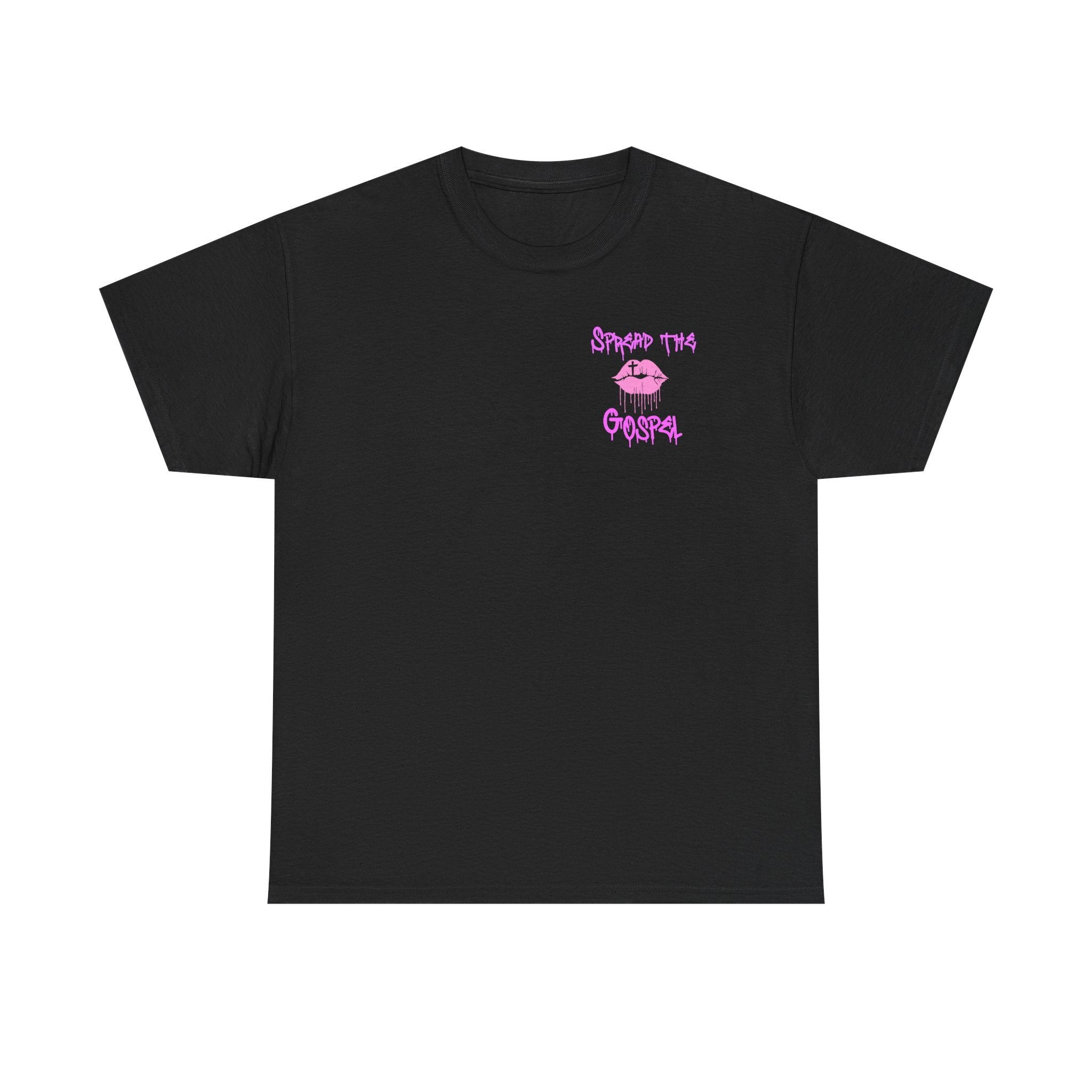Spread the Gospel Lip Graphic T-Shirt — Pink Drip Christian Tee