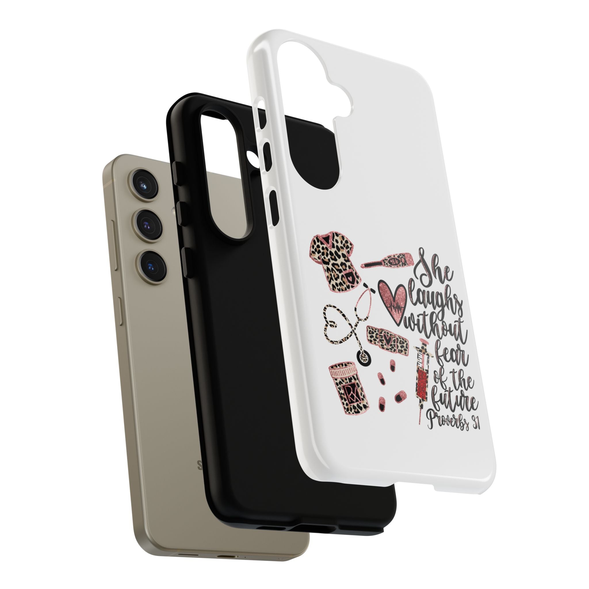 'She Laughs Without Fear' Proverbs 31 Scripture Nurse Tough Phone Case