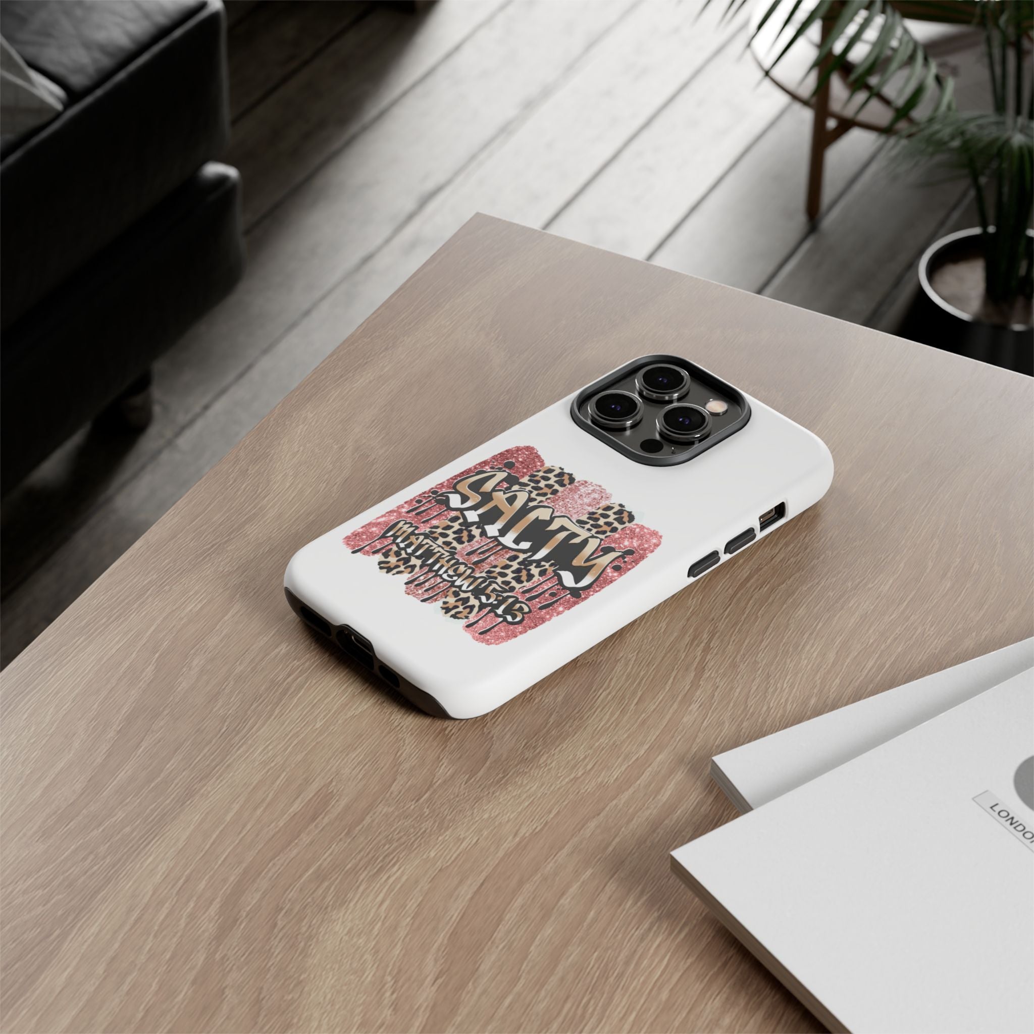 Salty Matthew 5:13 Scripture Leopard Pink Glitter Tough Case — Matthew 5:13 Scripture Phone Cover