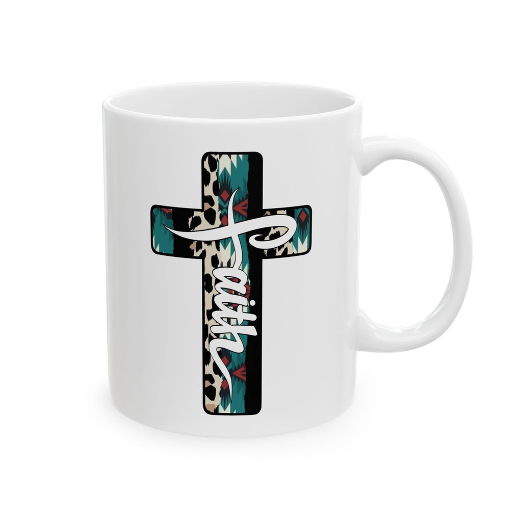 Southwestern Christian Cross Faith Coffee Mug (11oz, 15oz)