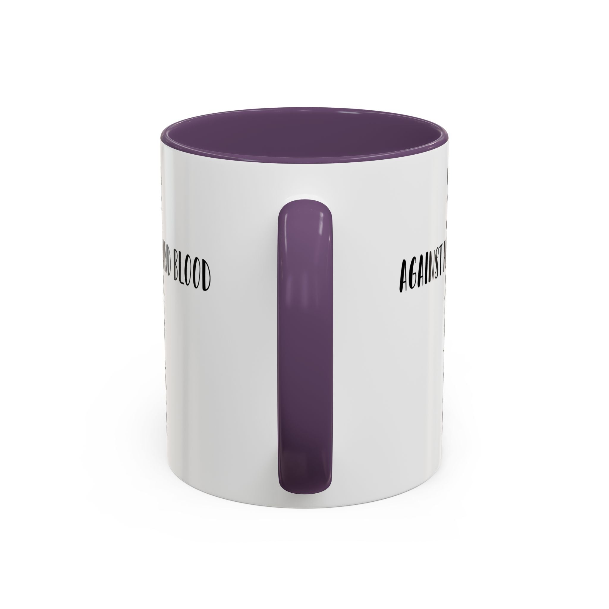 Christian Cross Coffee Mug - "Not Against Flesh and Blood" Inspirational Bible Verse Accent Mug