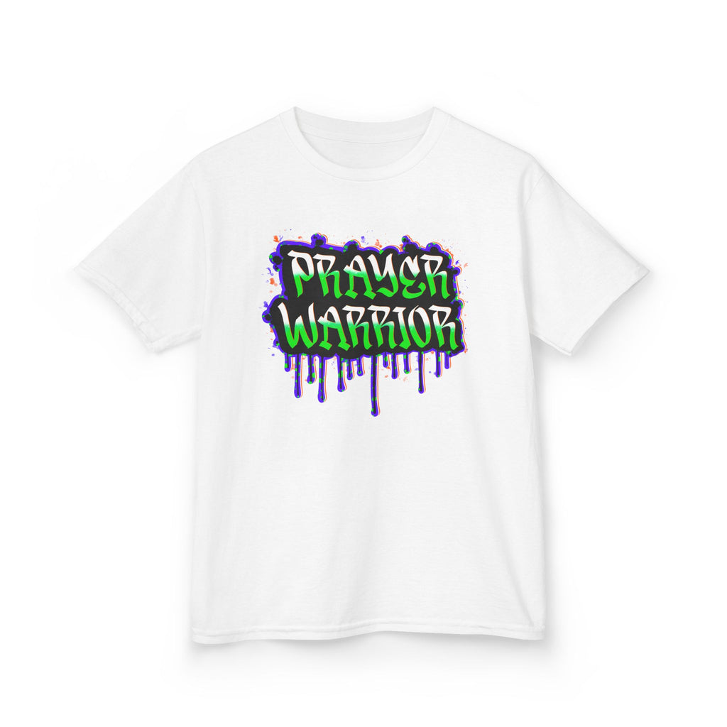 Kids Tee — "Prayer Warrior" Graffiti Christian Shirt