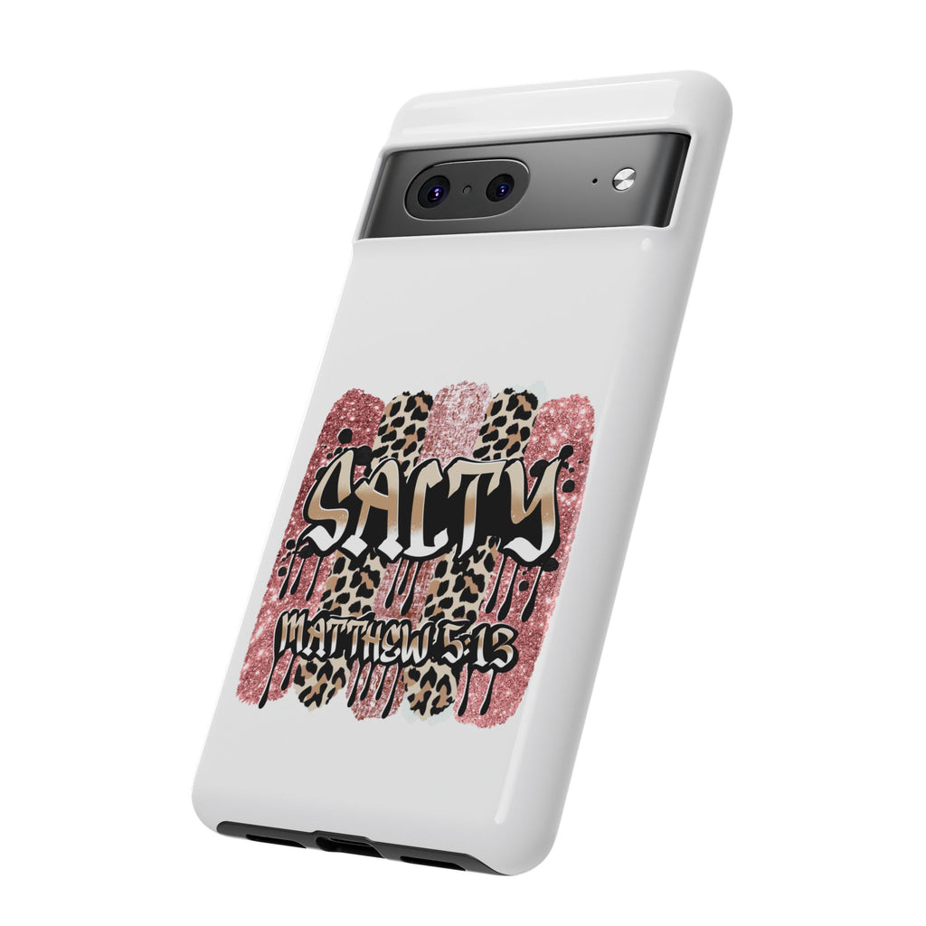 Salty Matthew 5:13 Scripture Leopard Pink Glitter Tough Case — Matthew 5:13 Scripture Phone Cover