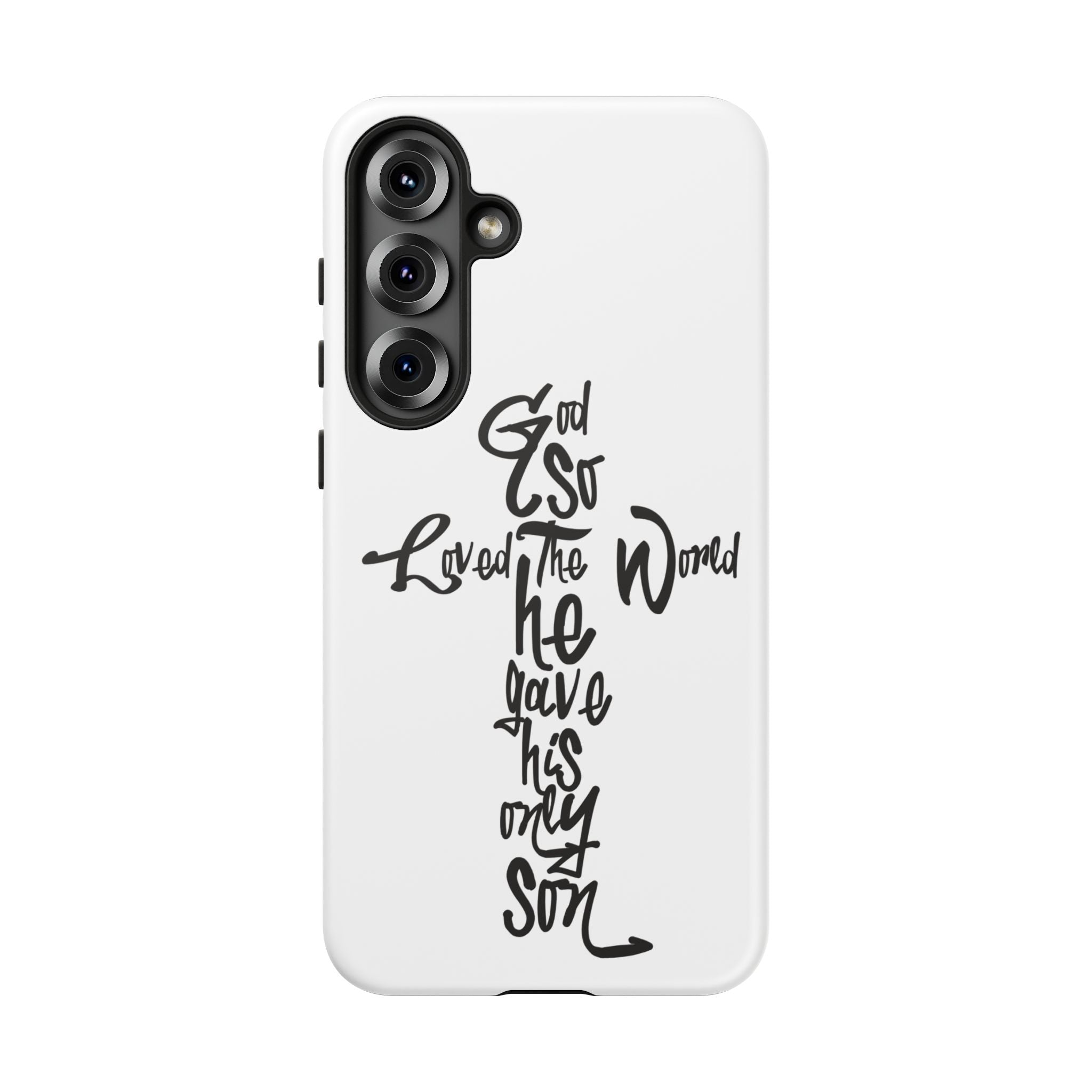 John 3:16 Bible Verse Christian Cross Phone Case — “God So Loved the World He Gave His Only Son”