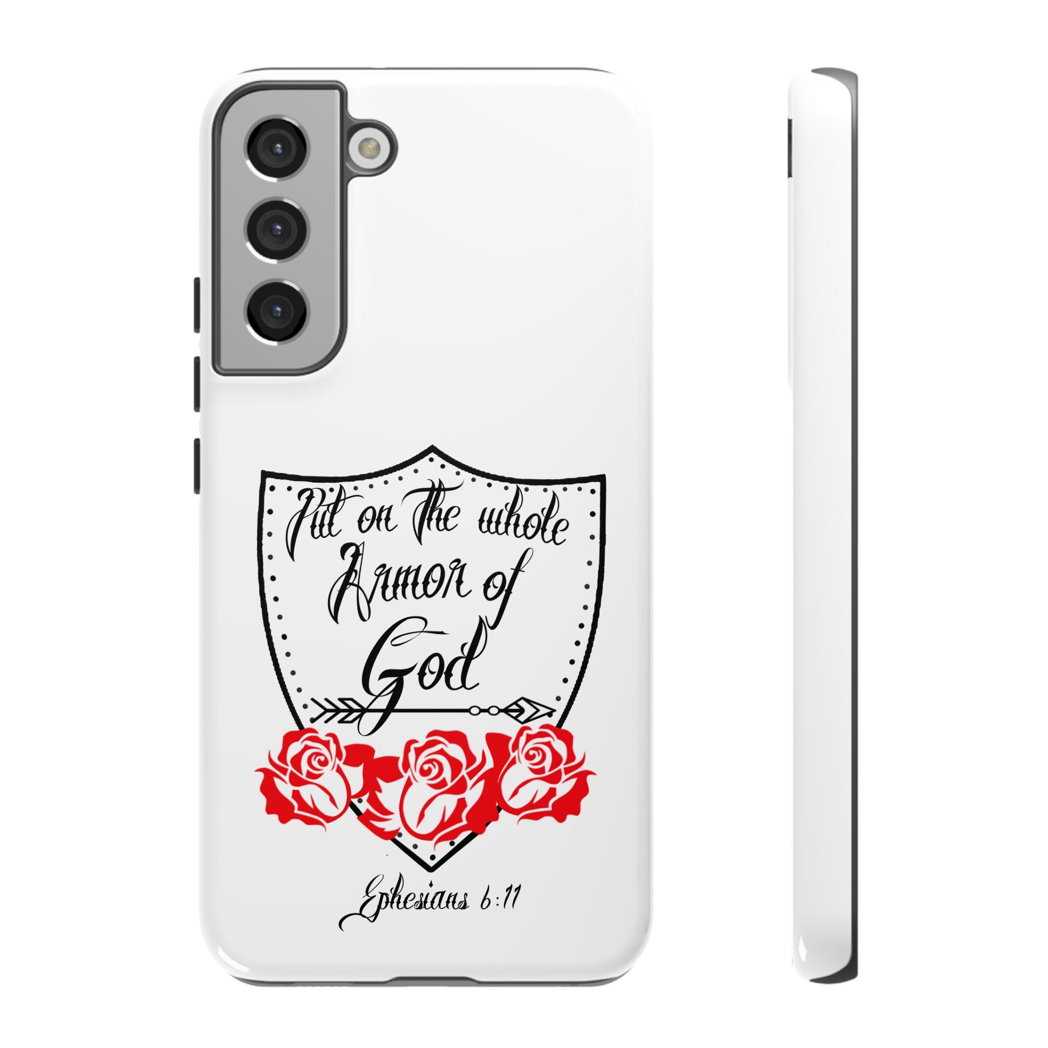 Armor of God Phone Case — Ephesians 6:11 Christian Floral Protective Cover
