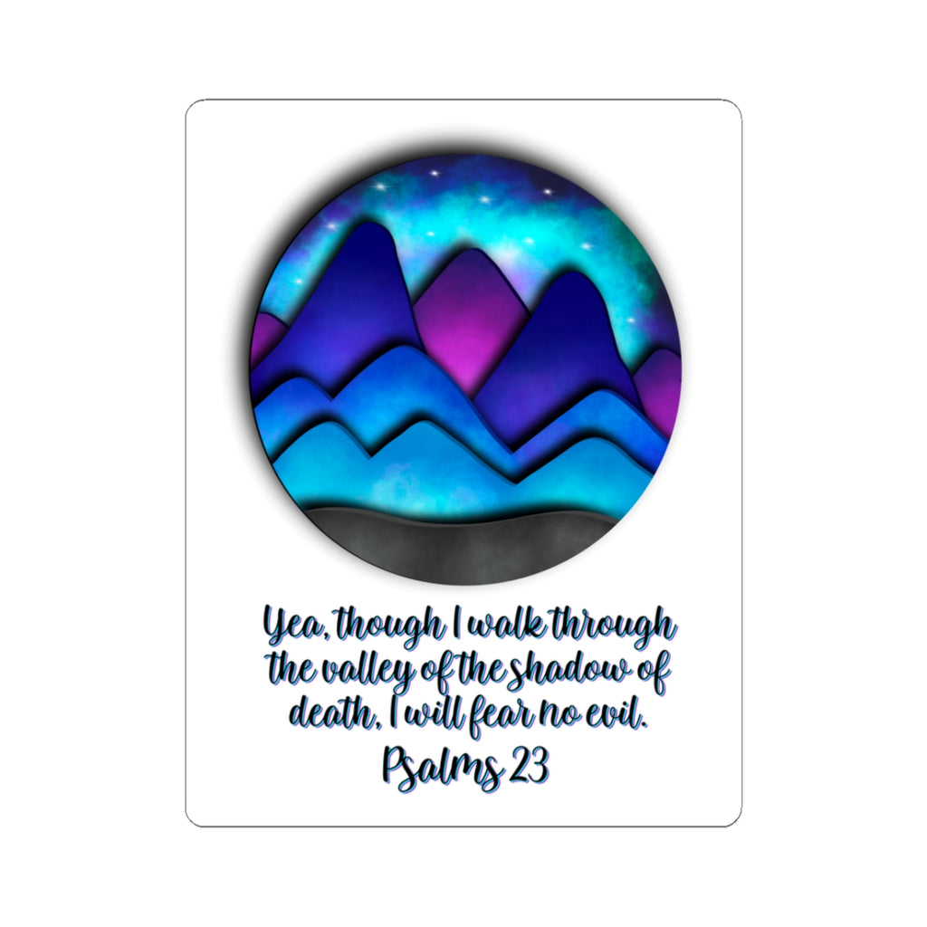 Psalms 23 Mountain Sticker Inspirational Christian Kiss-Cut Sticker