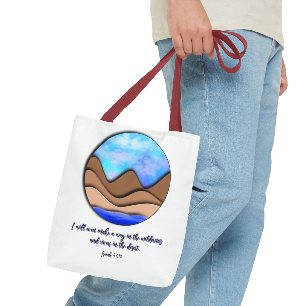 Inspirational Mountains Tote —  Scripture Landscape Tote Bag