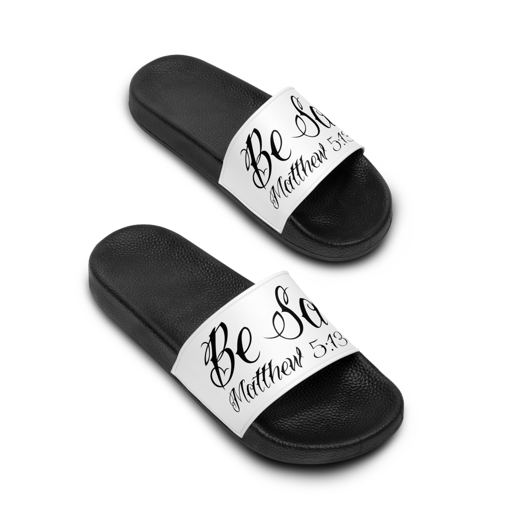 Slide Sandals — Be Salty Matthew 5:13 Bible Verse Slides