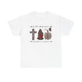 Faith Prayer Pumpkin & Prayer Hands Tee — Fall Christian Graphic T-Shirt