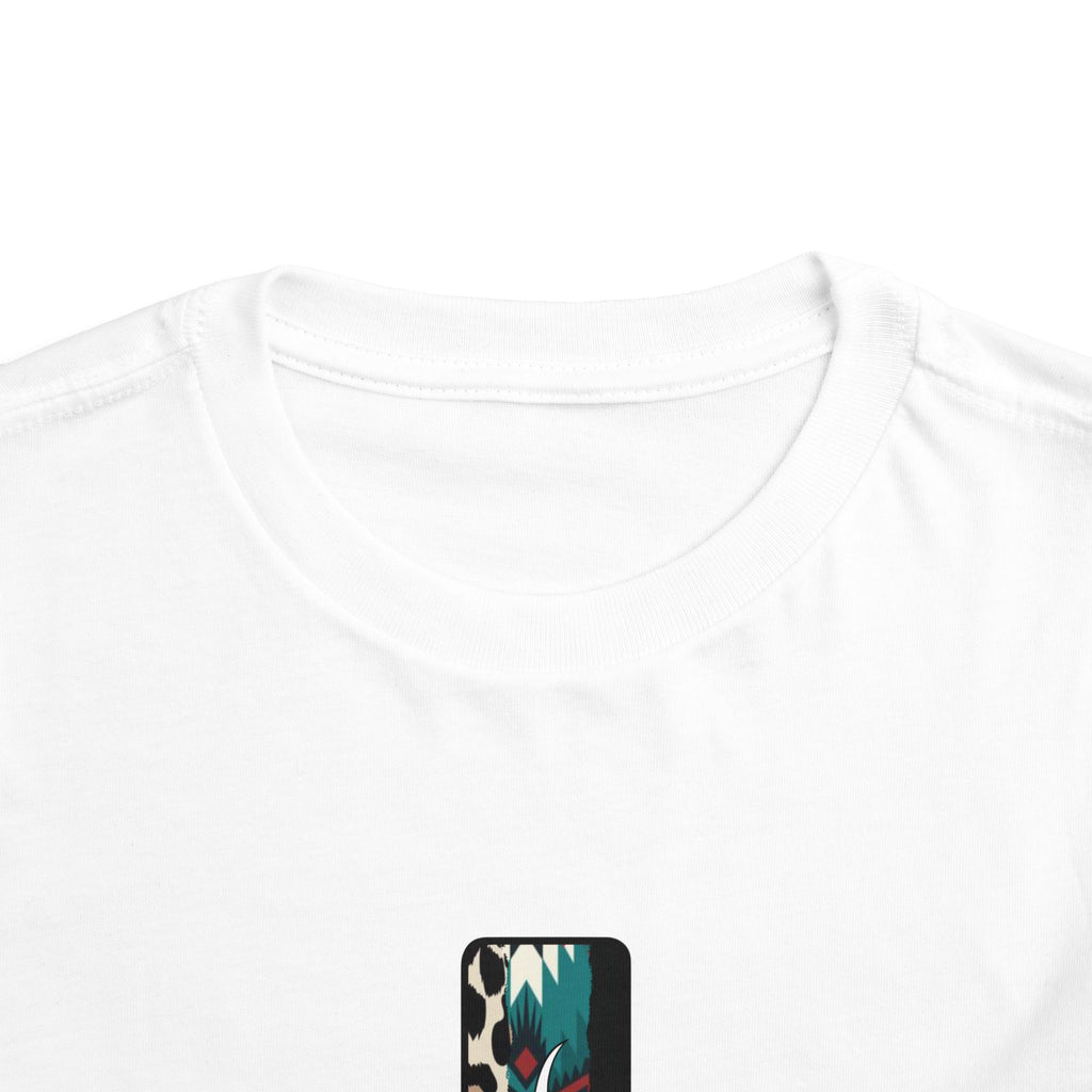 Toddler Tee — Teal Leopard Cross "Faith" Graphic
