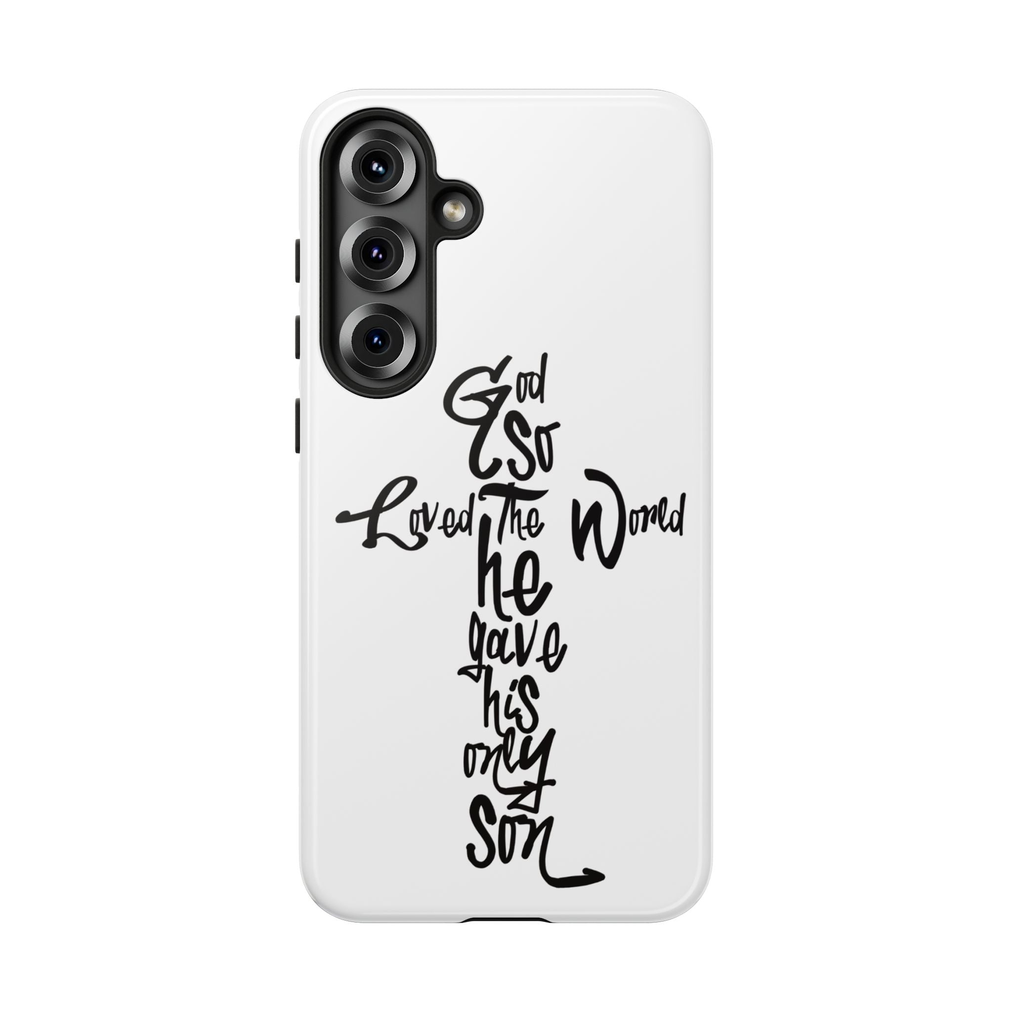 John 3:16 Bible Verse Christian Cross Phone Case — “God So Loved the World He Gave His Only Son”