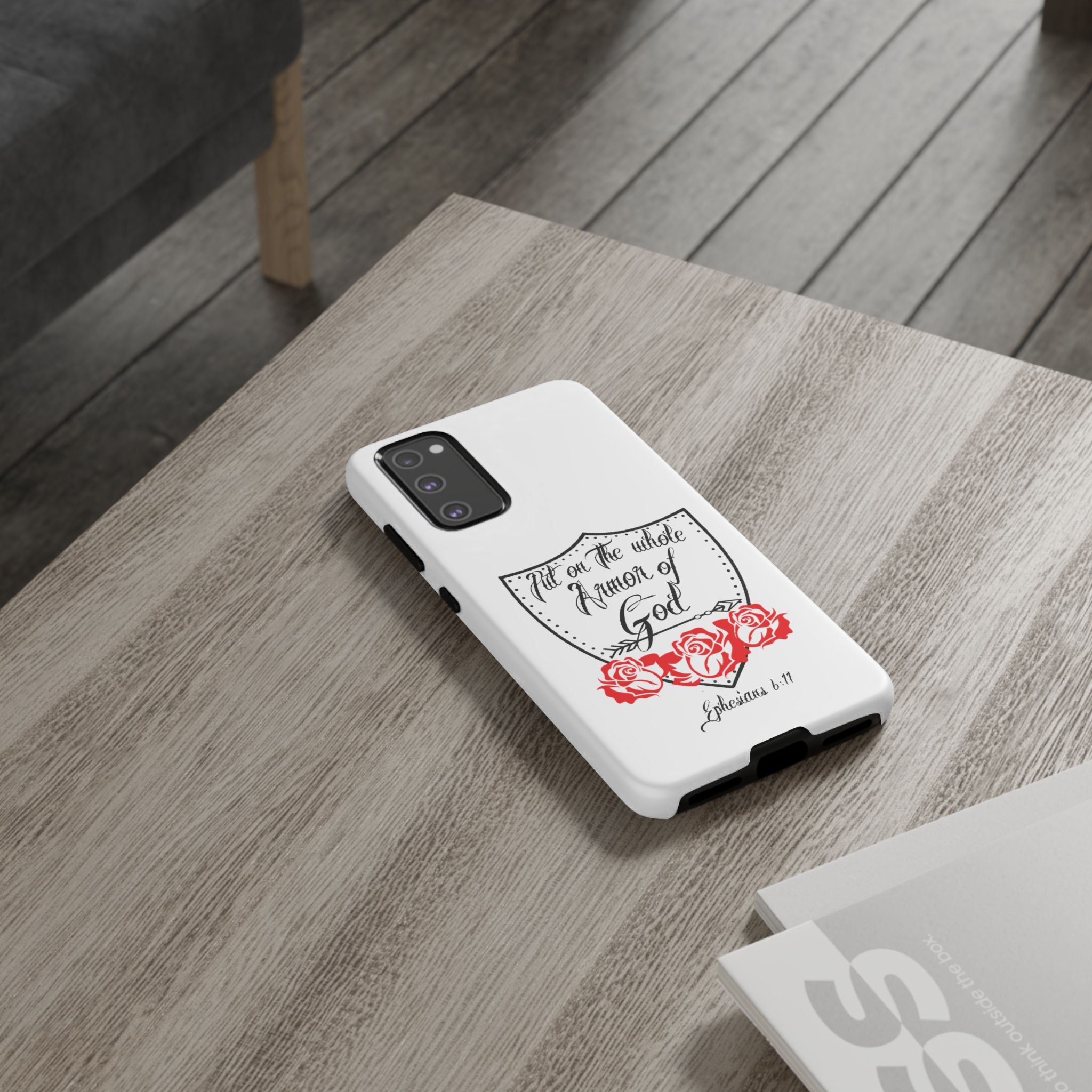 Armor of God Phone Case — Ephesians 6:11 Christian Floral Protective Cover