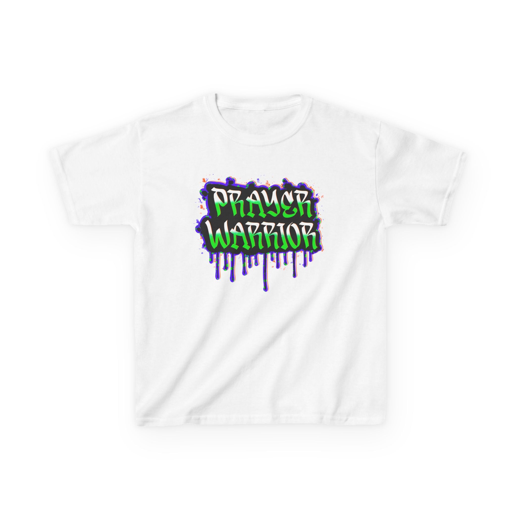 Kids Tee — "Prayer Warrior" Graffiti Christian Shirt