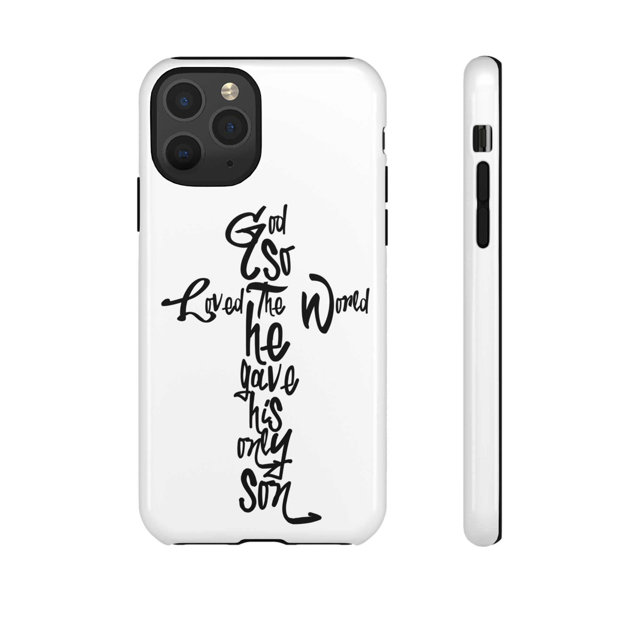 John 3:16 Bible Verse Christian Cross Phone Case — “God So Loved the World He Gave His Only Son”