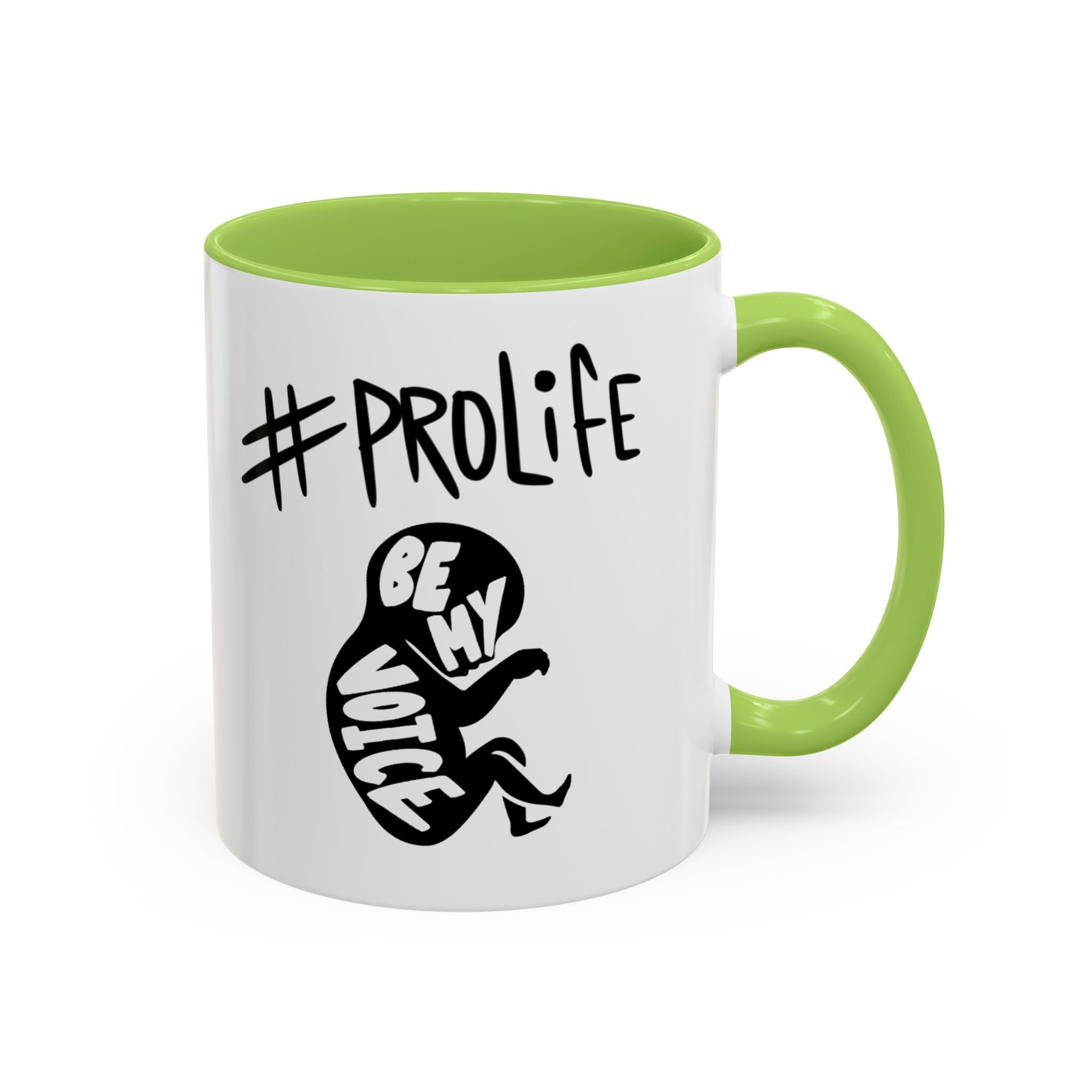 #ProLife Accent Coffee Mug — "Be My Voice" Fetus Design (11/15oz)