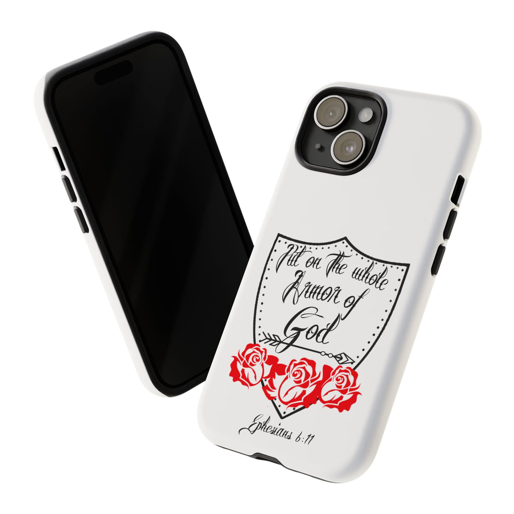 Armor of God Phone Case — Ephesians 6:11 Christian Floral Protective Cover