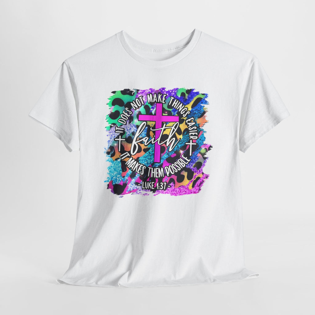 Faith Graphic Tee - Colorful Cross Inspirational Christian T-Shirt (Hebrews 11:1)