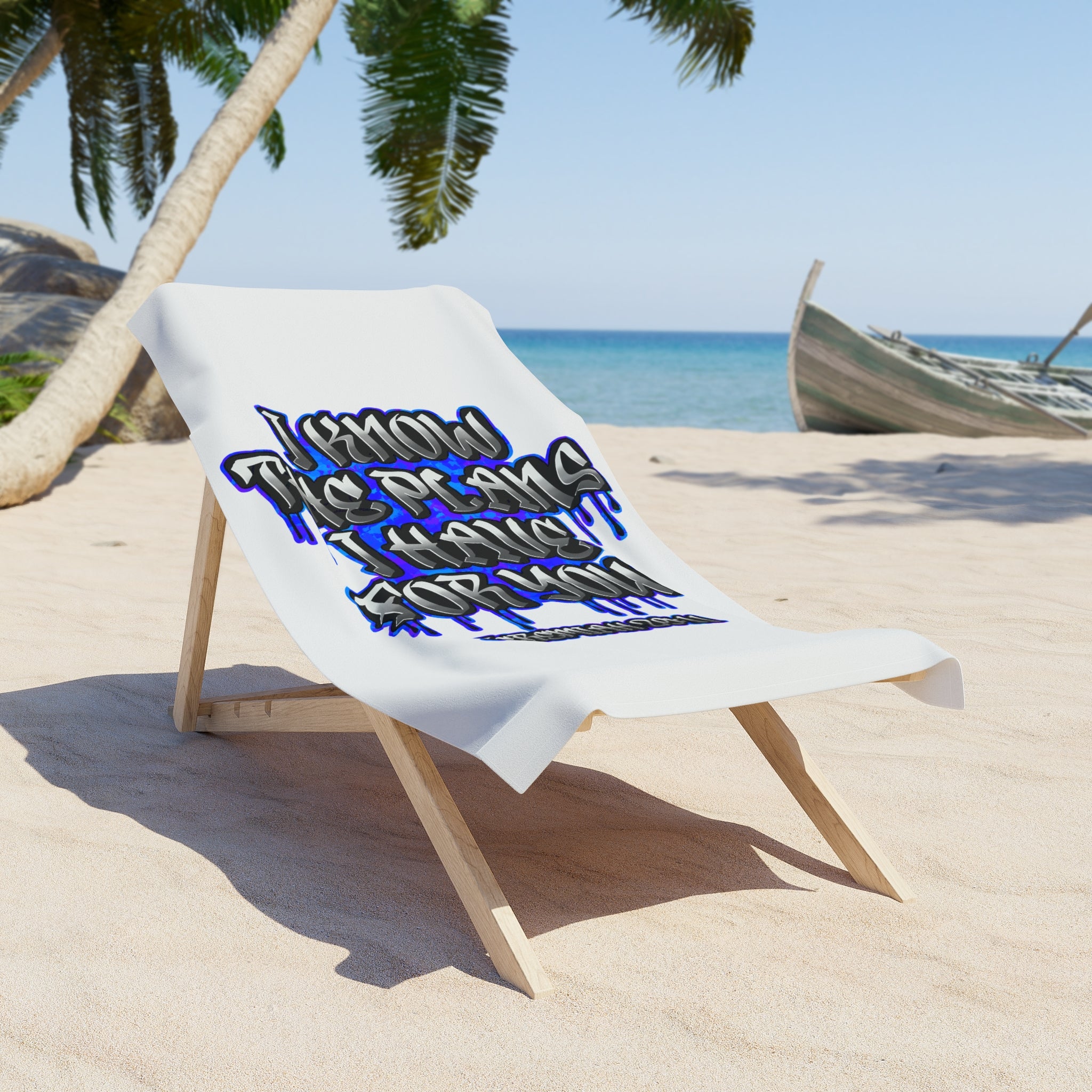 Beach Towel - "I Know I Have Plans For You" Jeremiah 29:11 Drip Graphic