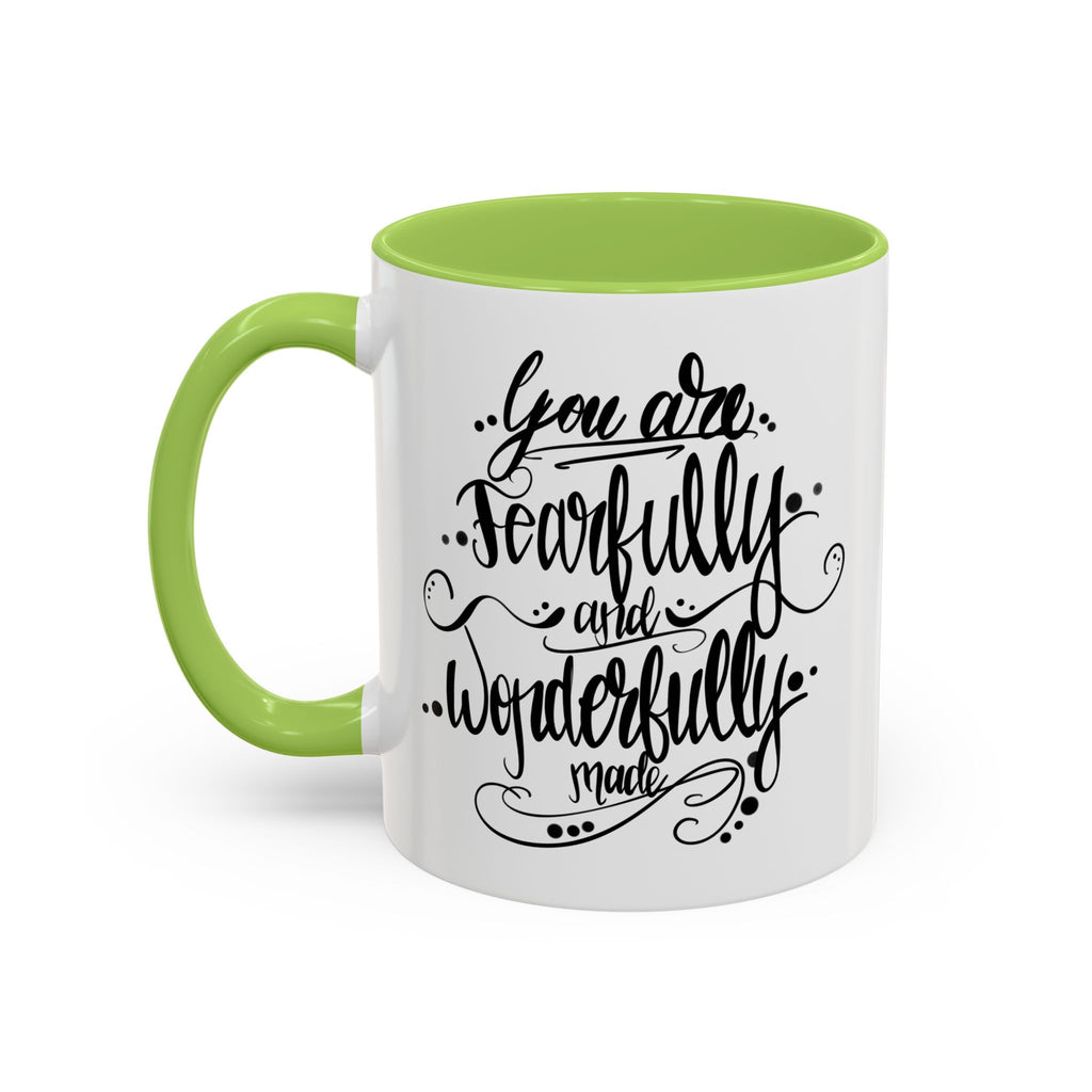 Inspirational Coffee Mug — "You Are Fearfully and Wonderfully Made" Accent Mug
