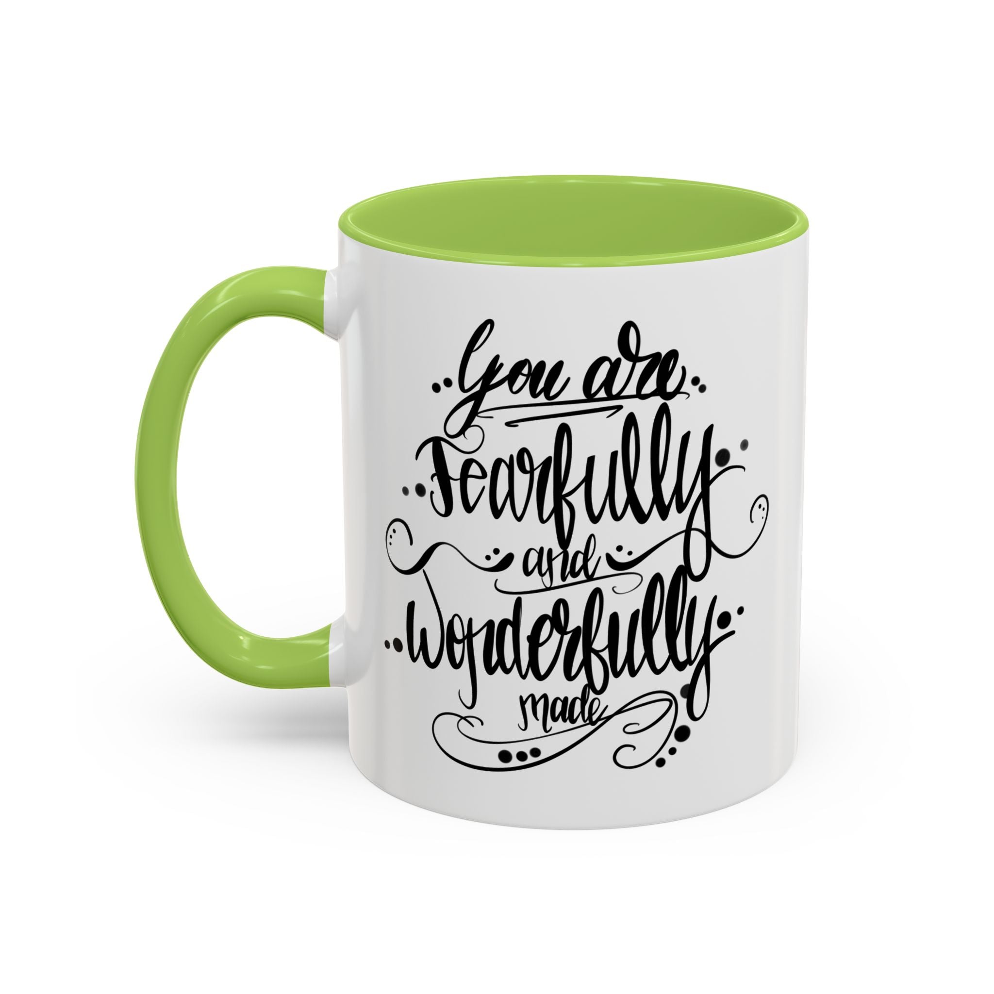 Inspirational Coffee Mug — "You Are Fearfully and Wonderfully Made" Accent Mug