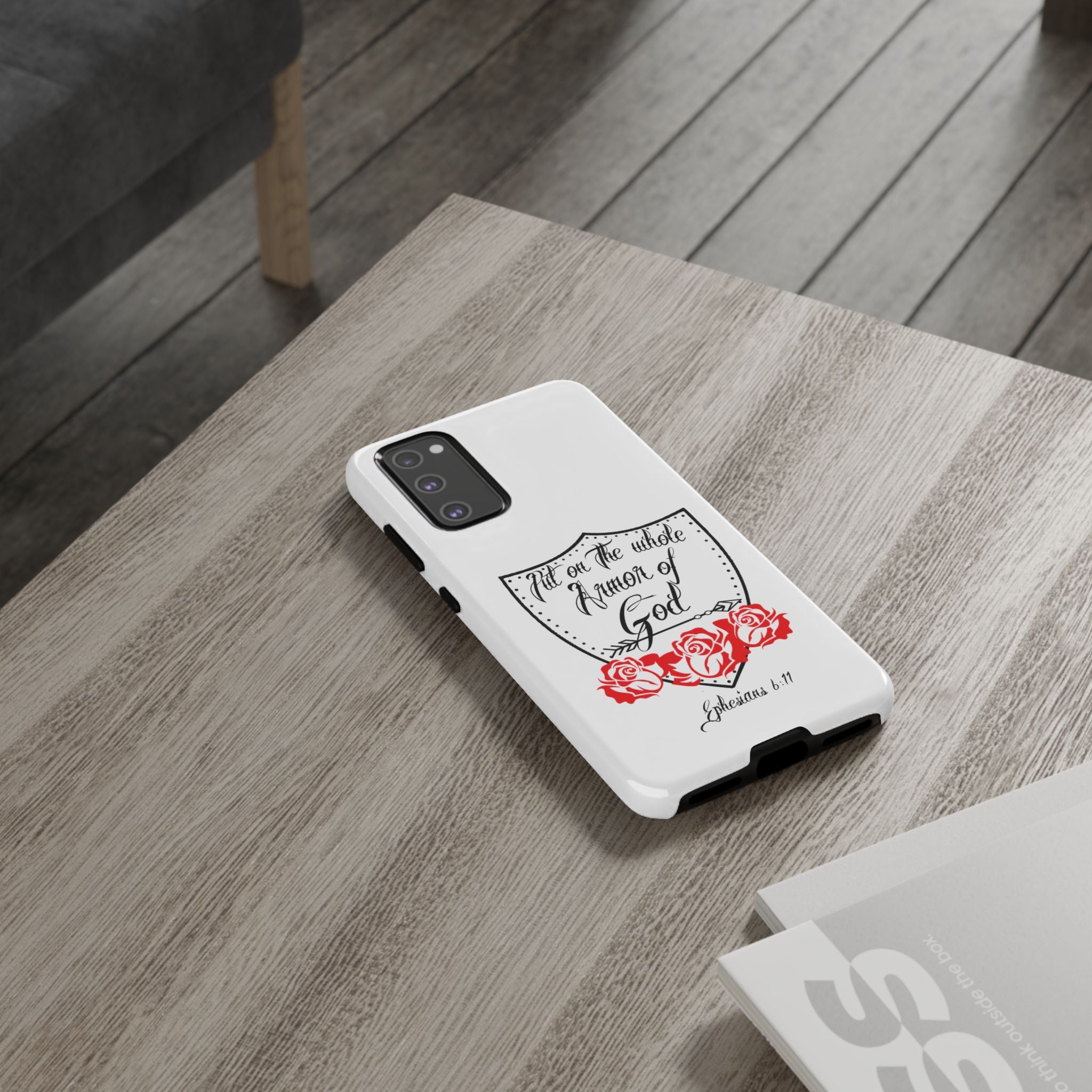 Armor of God Phone Case — Ephesians 6:11 Christian Floral Protective Cover
