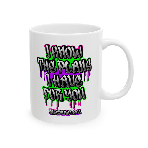 Ceramic Mug -Jeremiah 29:11 Bible Verse Graphic Coffee Cup (11oz/15oz)