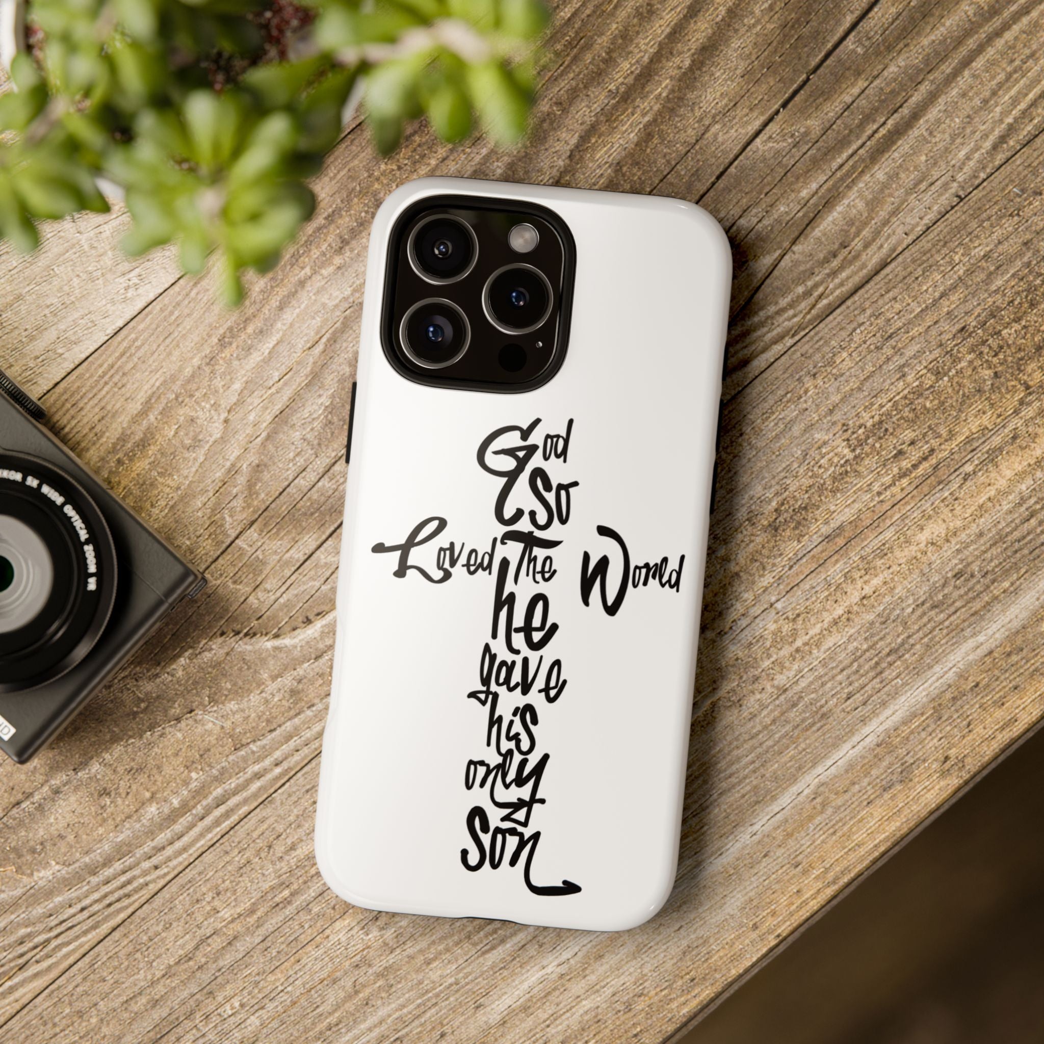 John 3:16 Bible Verse Christian Cross Phone Case — “God So Loved the World He Gave His Only Son”