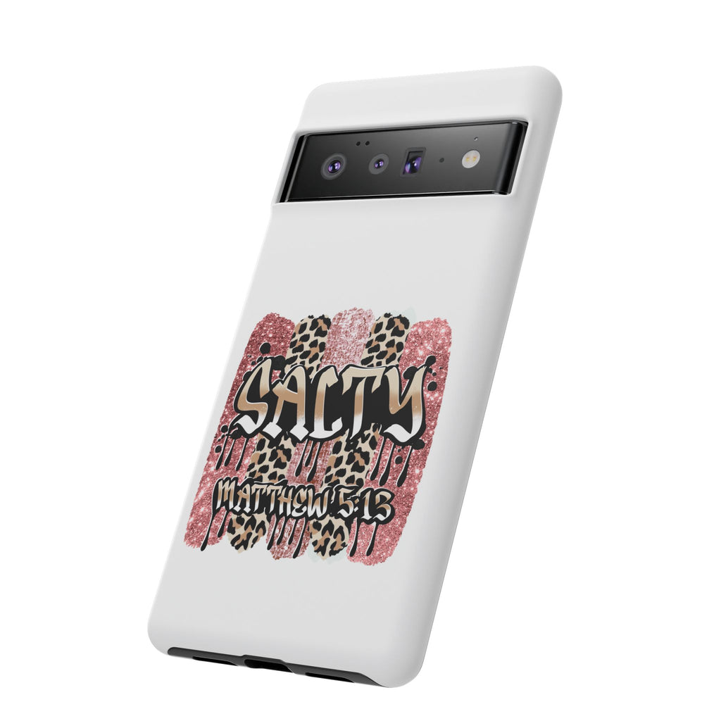 Salty Matthew 5:13 Scripture Leopard Pink Glitter Tough Case — Matthew 5:13 Scripture Phone Cover