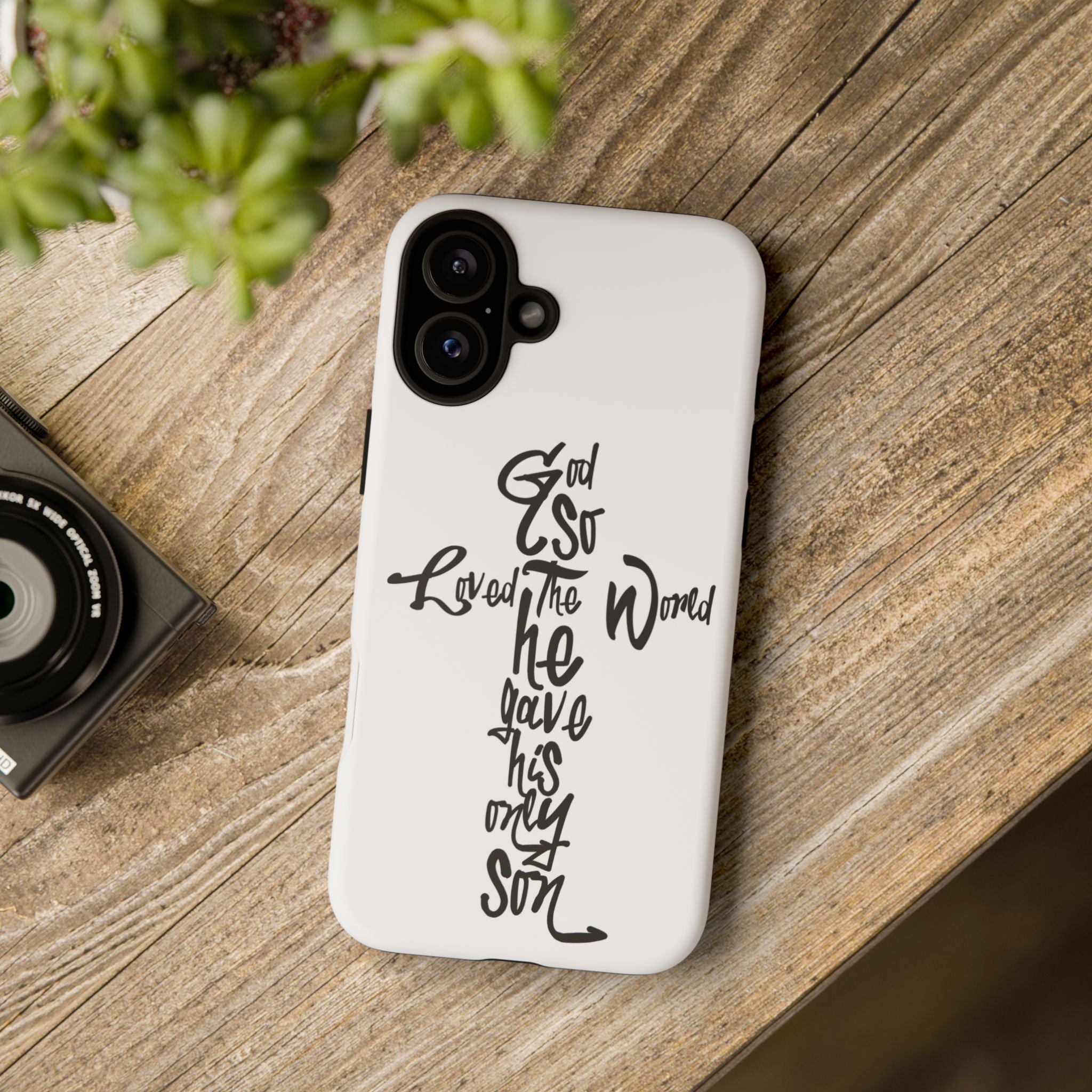 John 3:16 Bible Verse Christian Cross Phone Case — “God So Loved the World He Gave His Only Son”