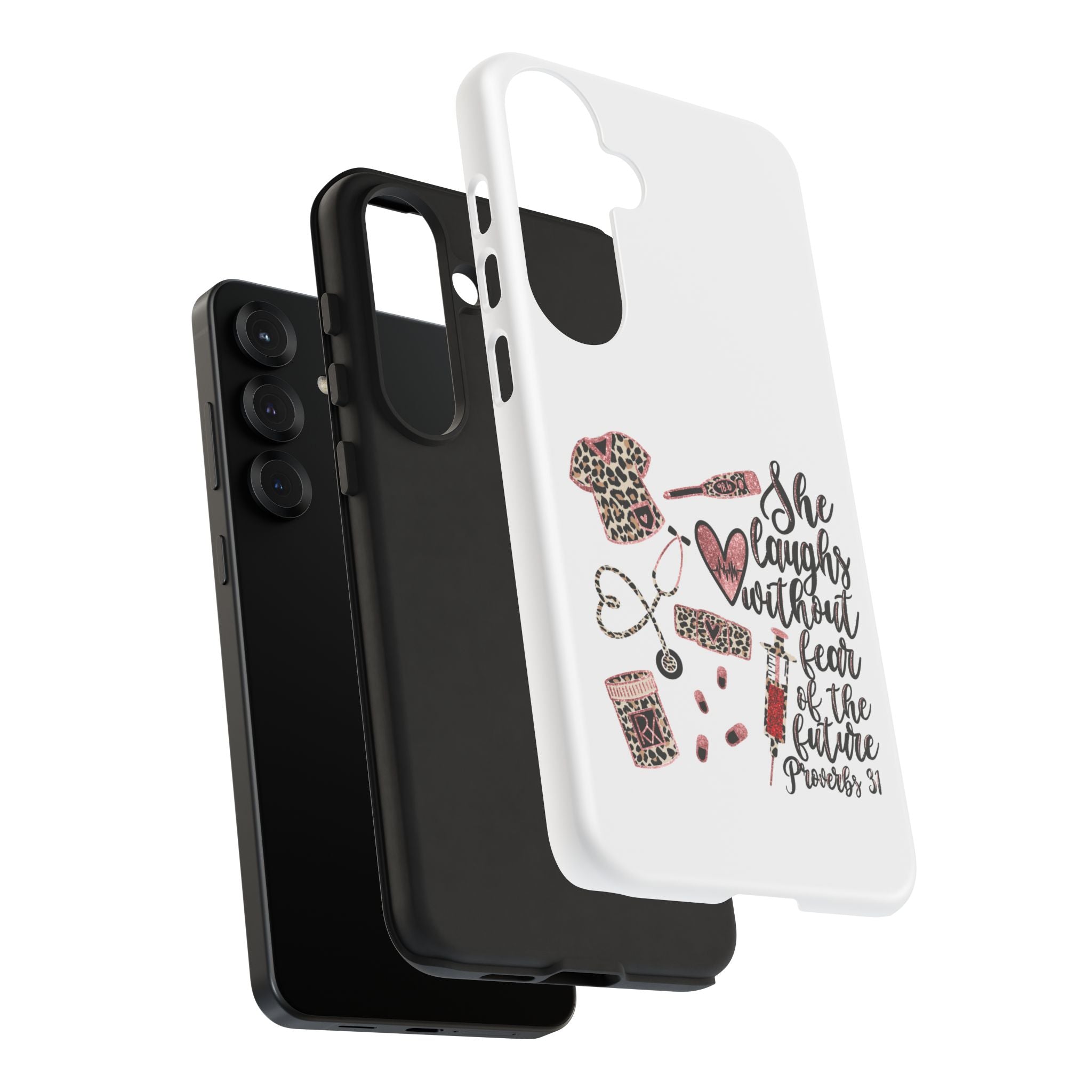 'She Laughs Without Fear' Proverbs 31 Scripture Nurse Tough Phone Case