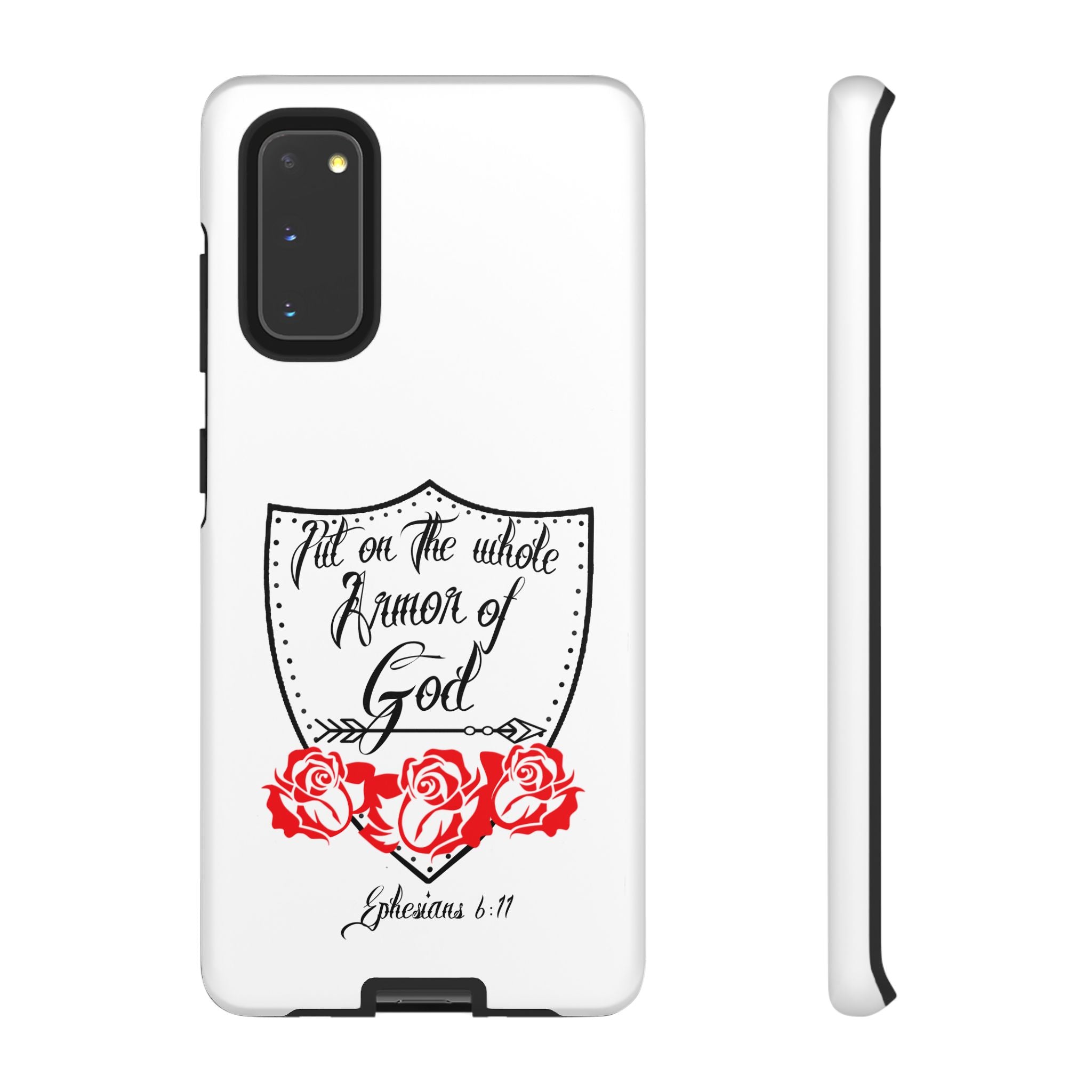 Armor of God Phone Case — Ephesians 6:11 Christian Floral Protective Cover
