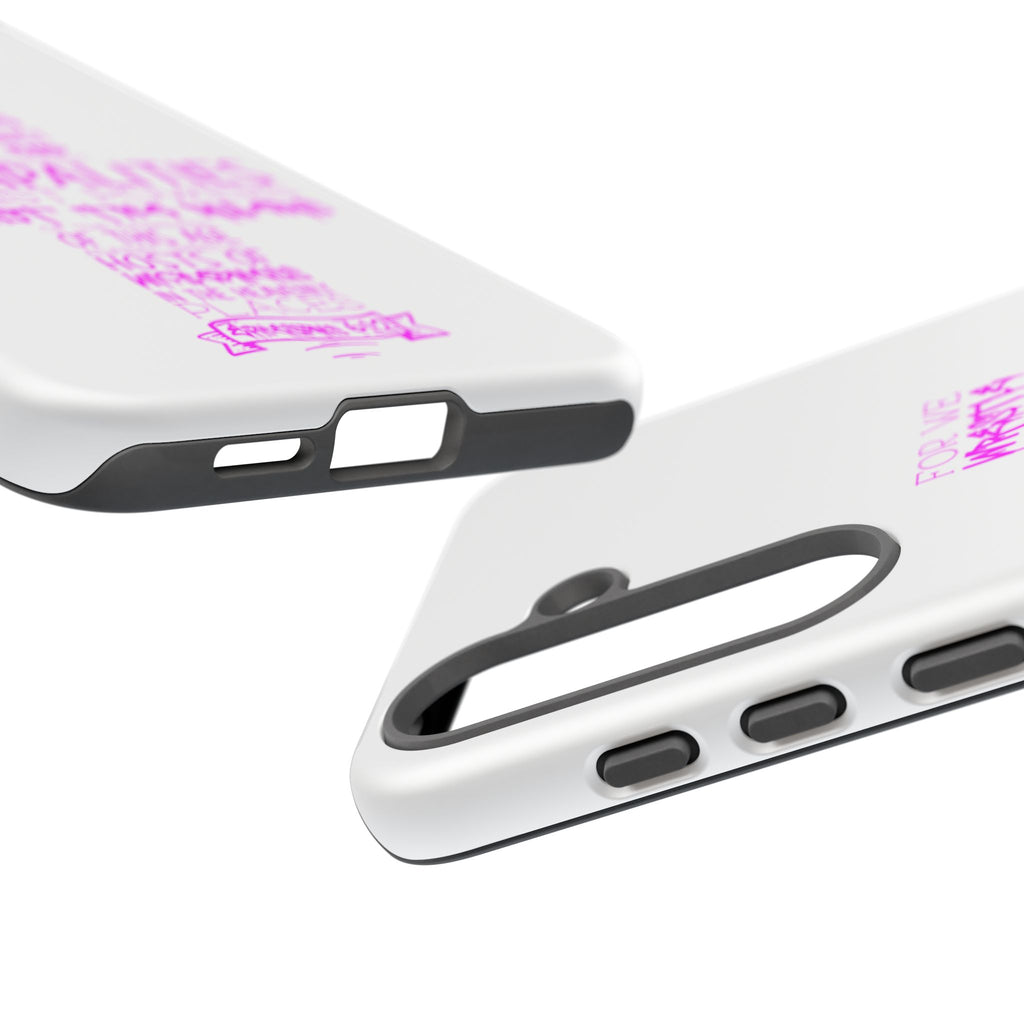 Armor of God Christian Cross Phone Case — Ephesians 6:12 Pink Typography Tough Case