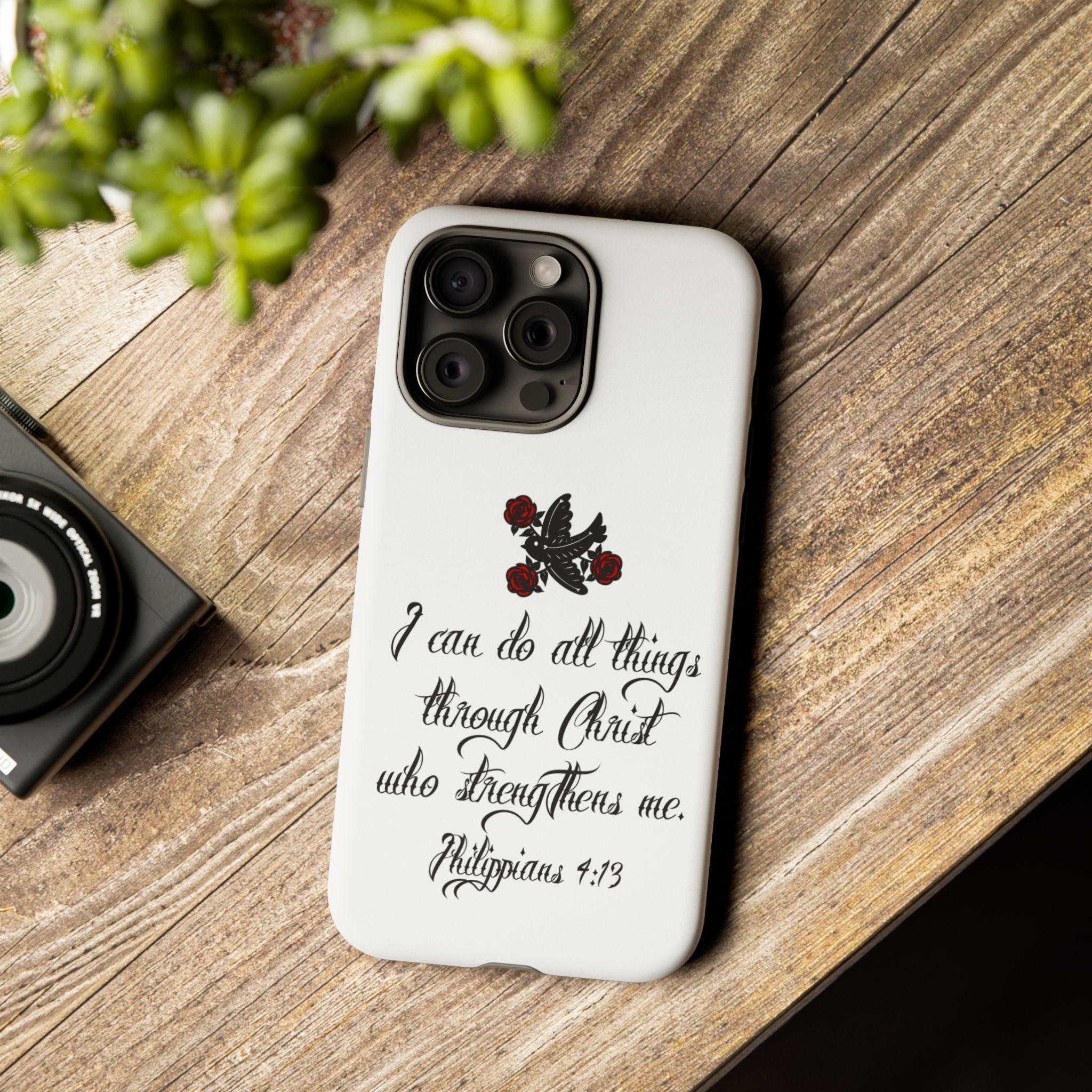 Christian Phone Case — "I can do all things through Christ" (Philippians 4:13)