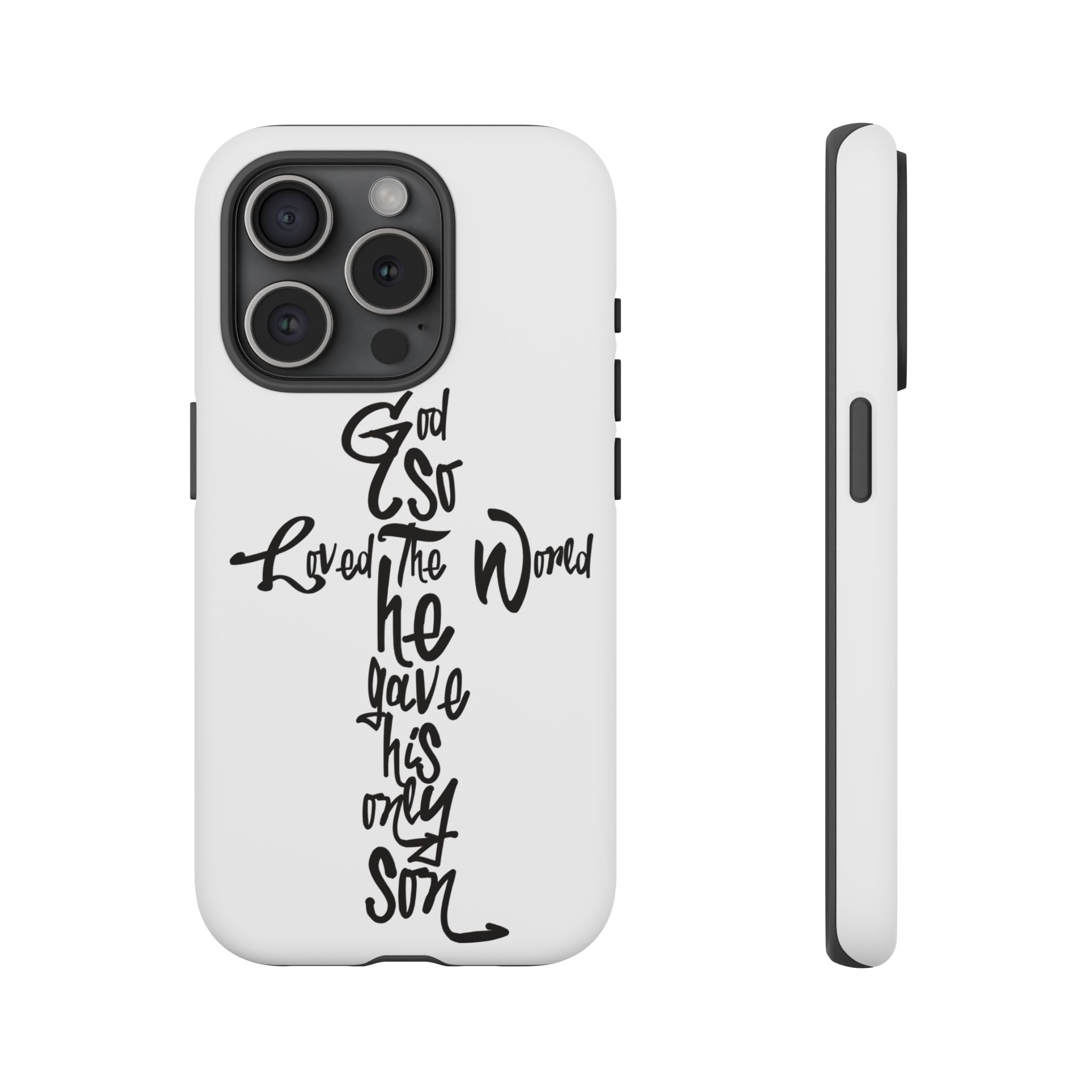 John 3:16 Bible Verse Christian Cross Phone Case — “God So Loved the World He Gave His Only Son”