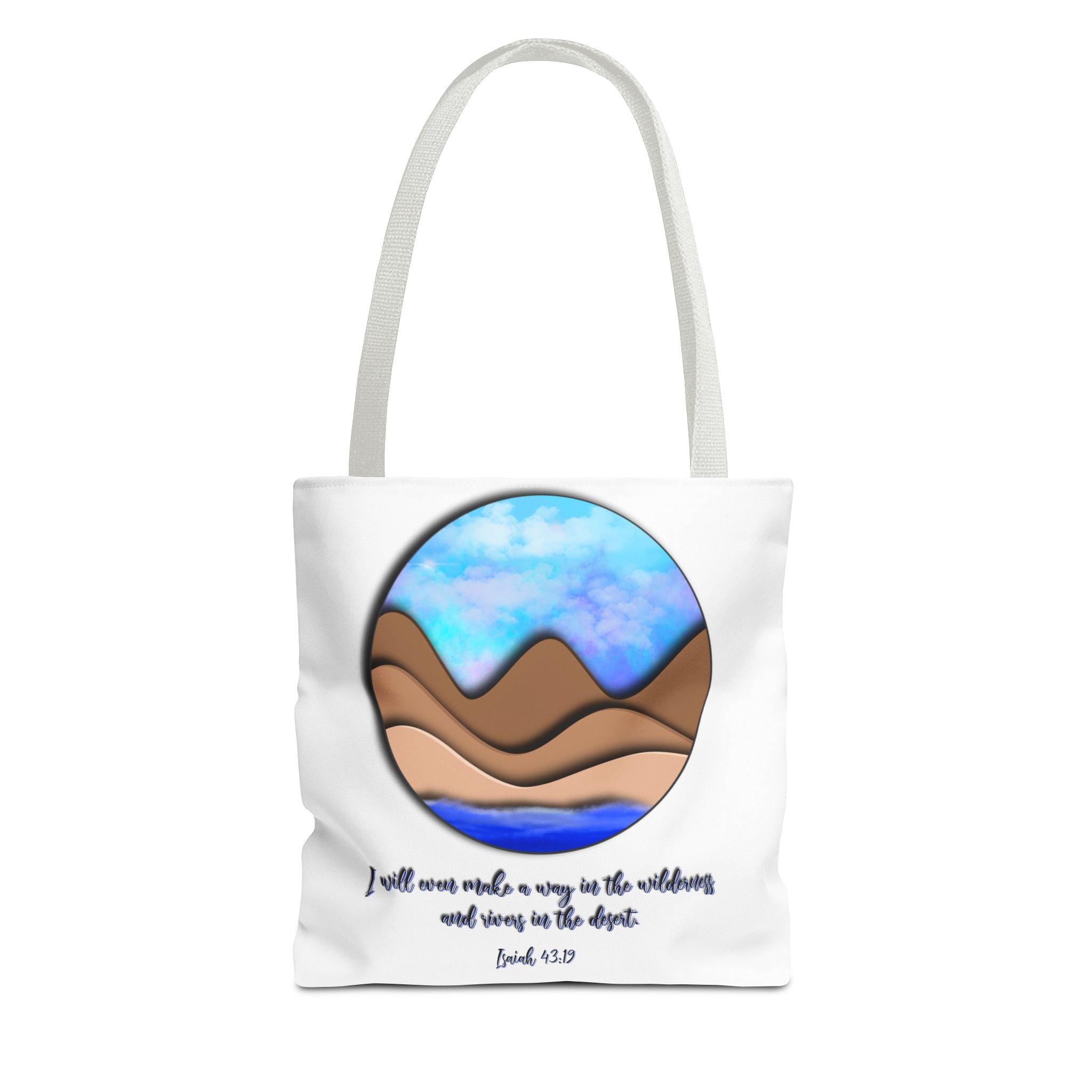 Inspirational Mountains Tote —  Scripture Landscape Tote Bag