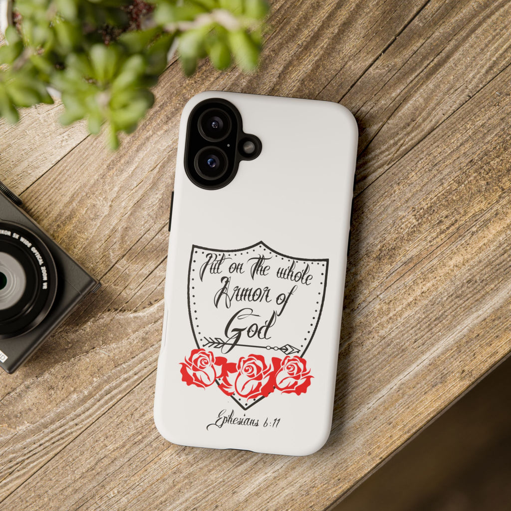 Armor of God Phone Case — Ephesians 6:11 Christian Floral Protective Cover