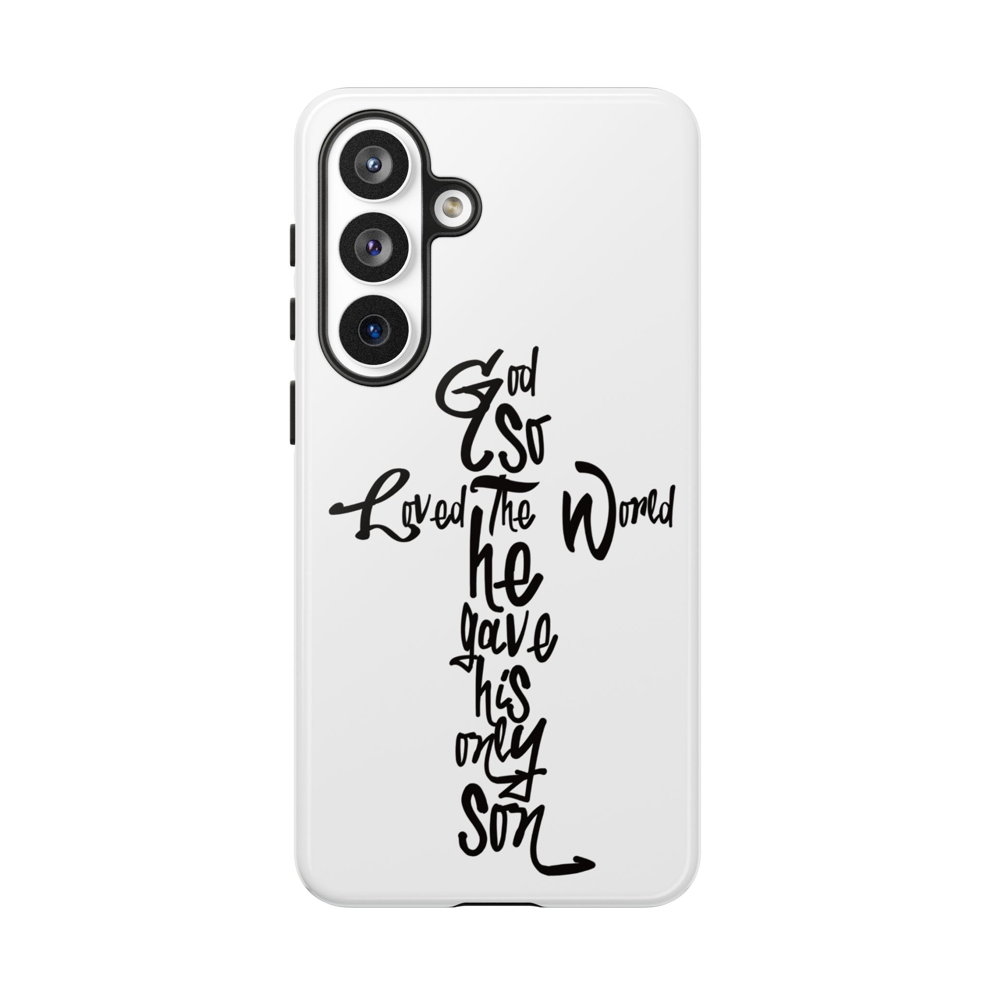 John 3:16 Bible Verse Christian Cross Phone Case — “God So Loved the World He Gave His Only Son”