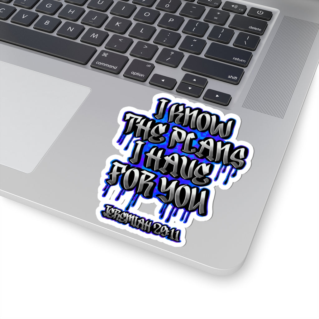 Jeremiah 29:11 Graffiti Kiss-Cut Sticker — "I Know The Plans I Have For You" Inspirational Bible Quote