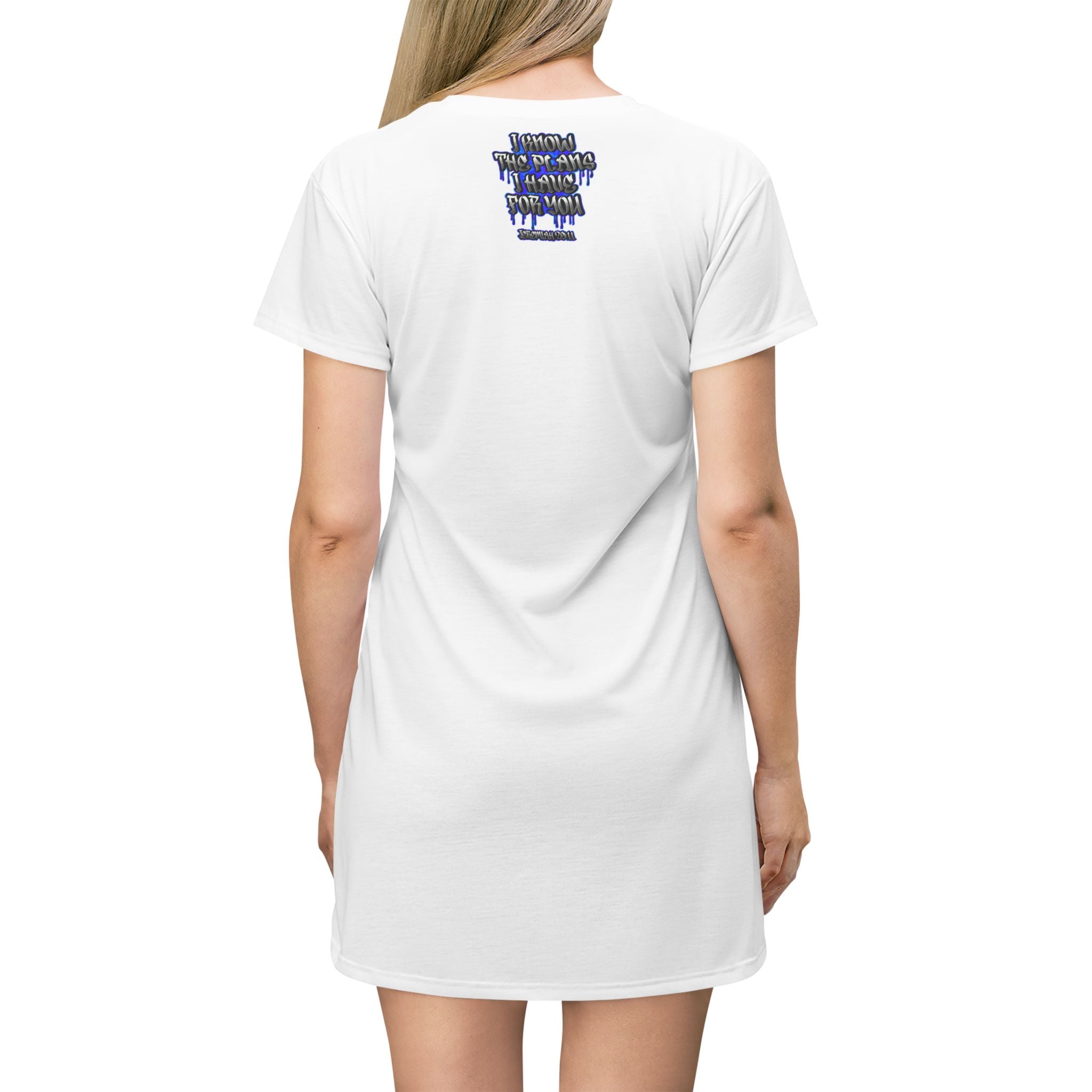 Jeremiah 29:11 Graffiti T-Shirt Dress — "I Know The Plans I Have For You" Inspirational Bible Verse