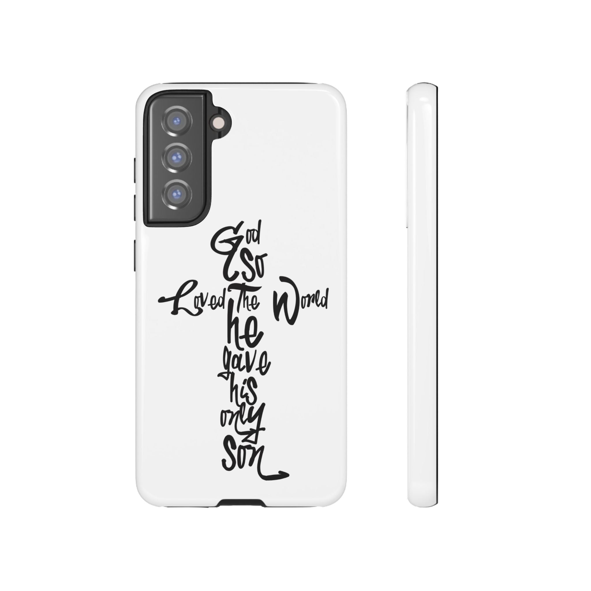 John 3:16 Bible Verse Christian Cross Phone Case — “God So Loved the World He Gave His Only Son”