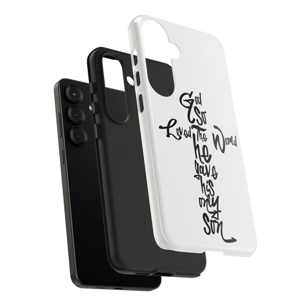 John 3:16 Bible Verse Christian Cross Phone Case — “God So Loved the World He Gave His Only Son”