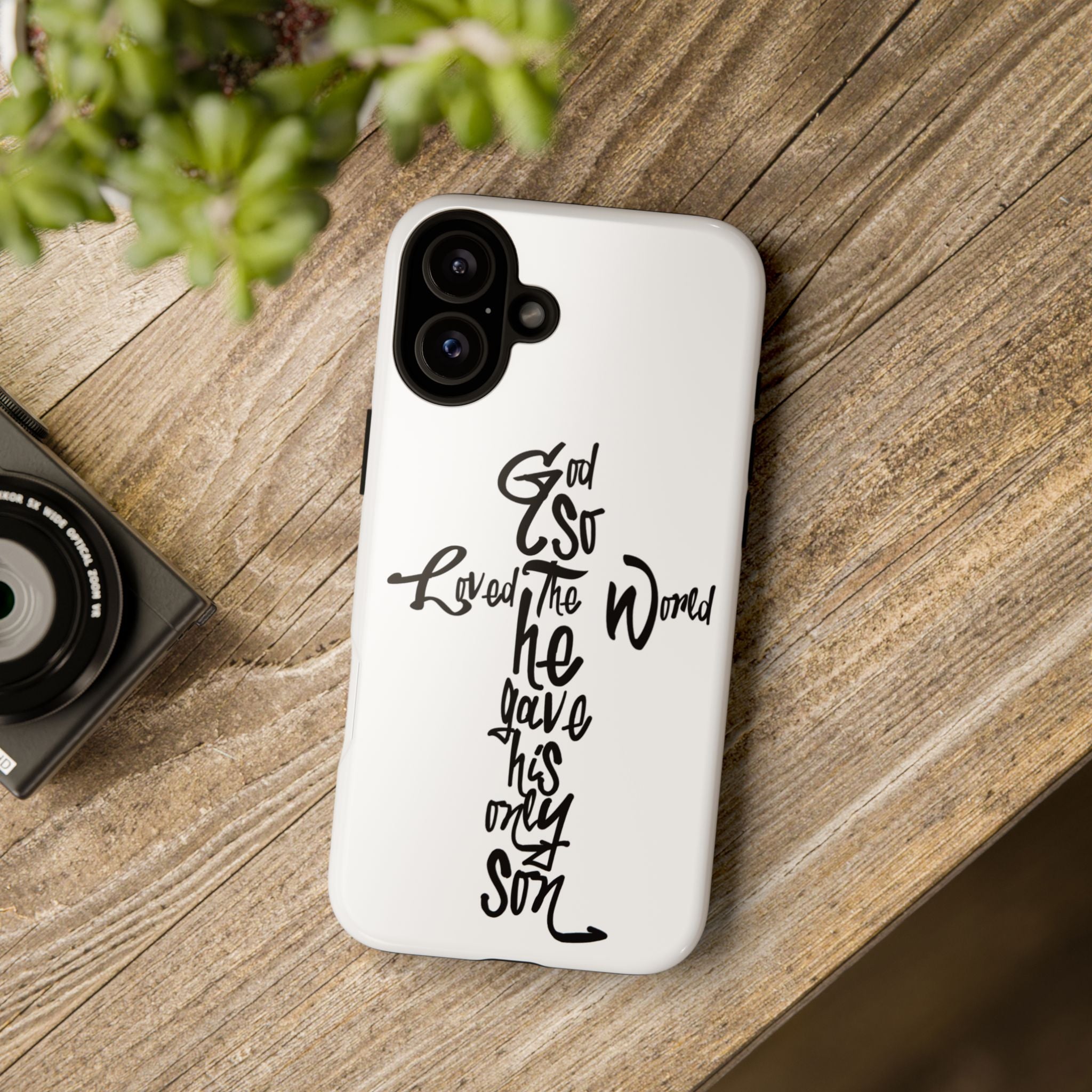 John 3:16 Bible Verse Christian Cross Phone Case — “God So Loved the World He Gave His Only Son”