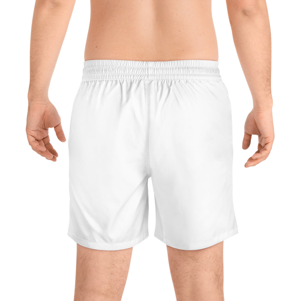 Christian Swim Shorts — "Put on the Whole Armor of God" Floral Men's Swim Trunks