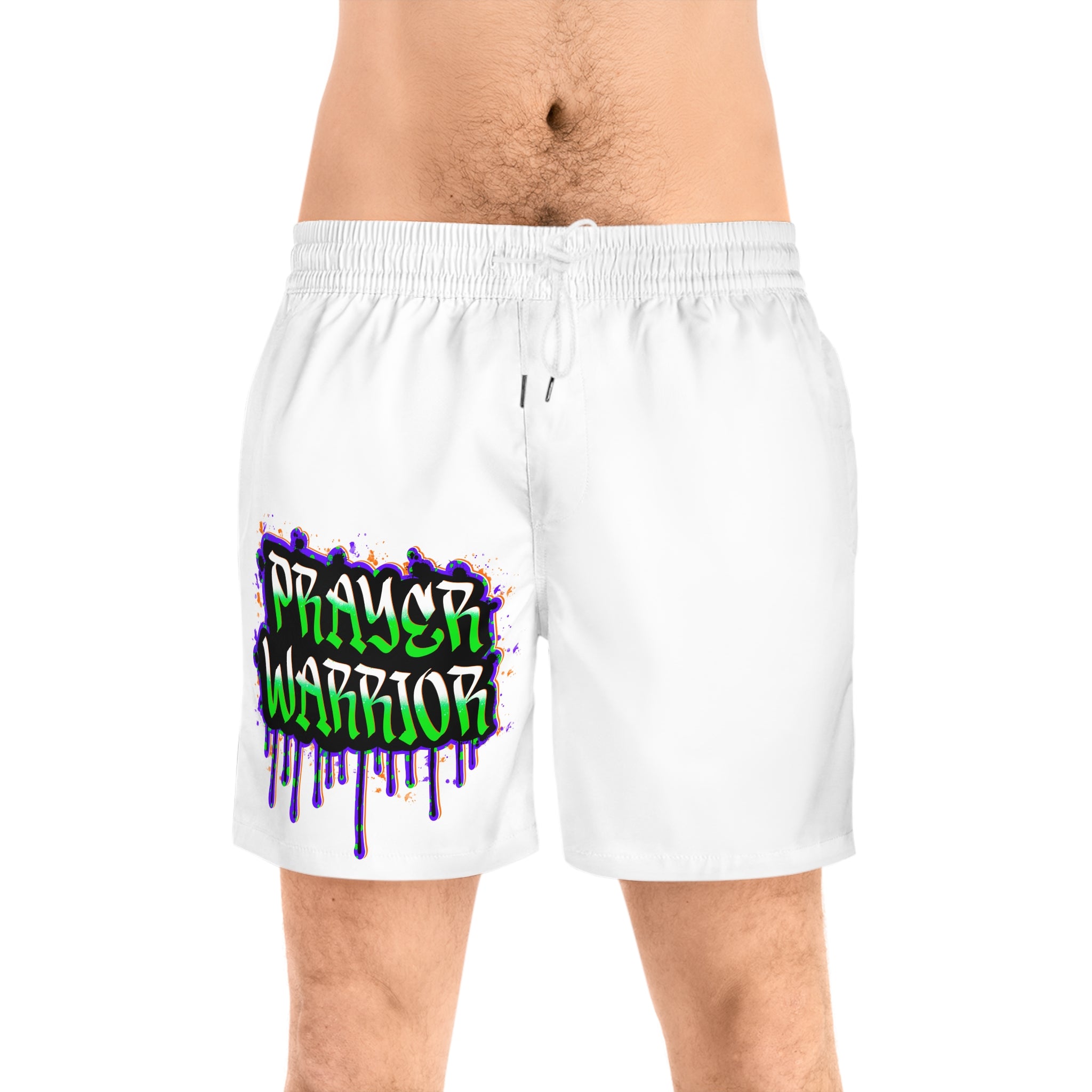 Prayer Warrior Swim Shorts — Christian Graphic Beachwear