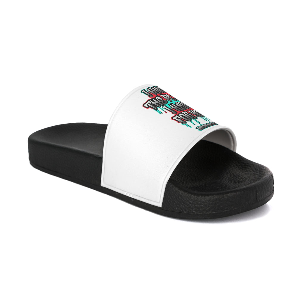 Slide Sandals — Jeremiah 29:11 Graffiti Bible Verse Pool Slides for Men