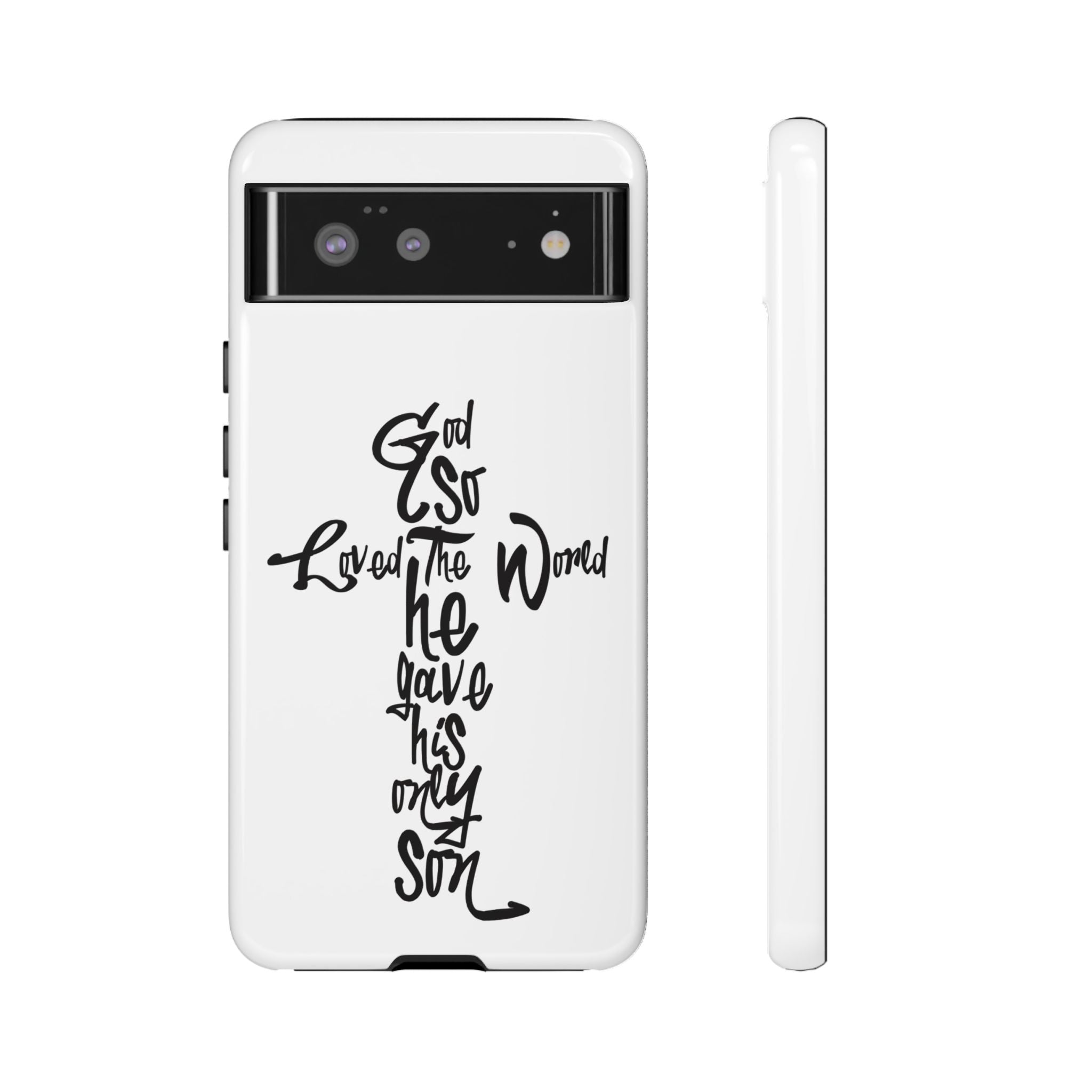 John 3:16 Bible Verse Christian Cross Phone Case — “God So Loved the World He Gave His Only Son”
