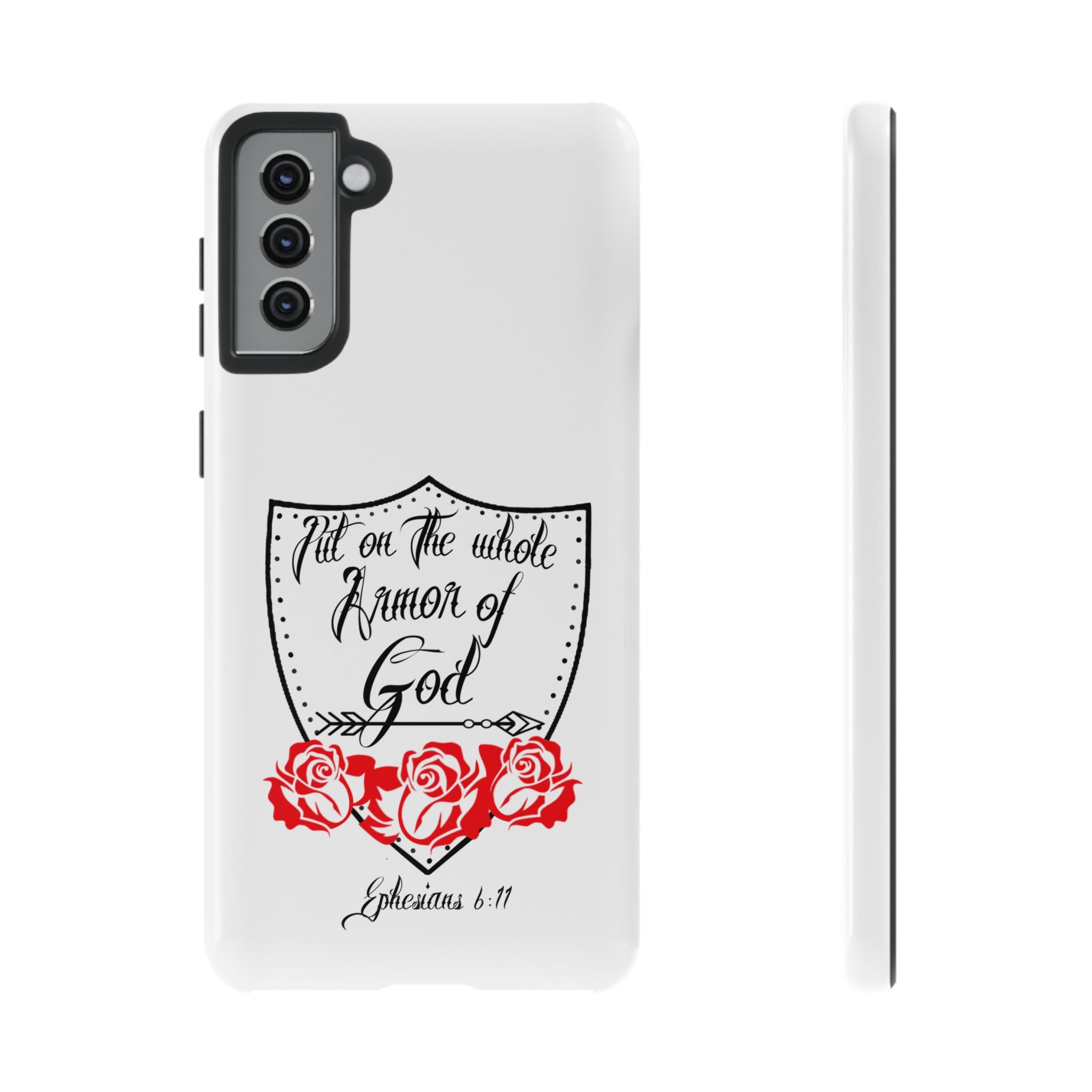 Armor of God Phone Case — Ephesians 6:11 Christian Floral Protective Cover